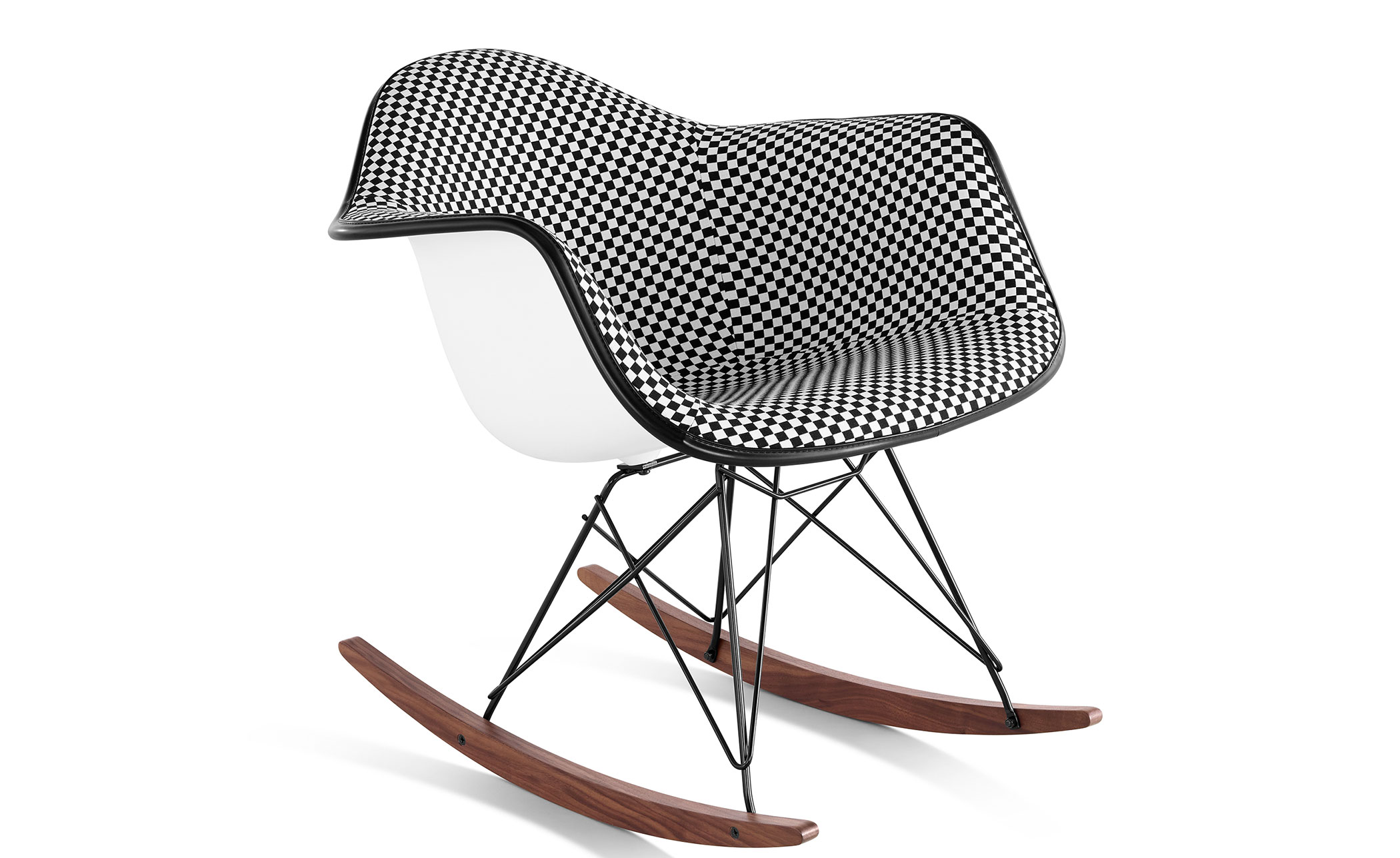 eames® upholstered armchair with rocker base