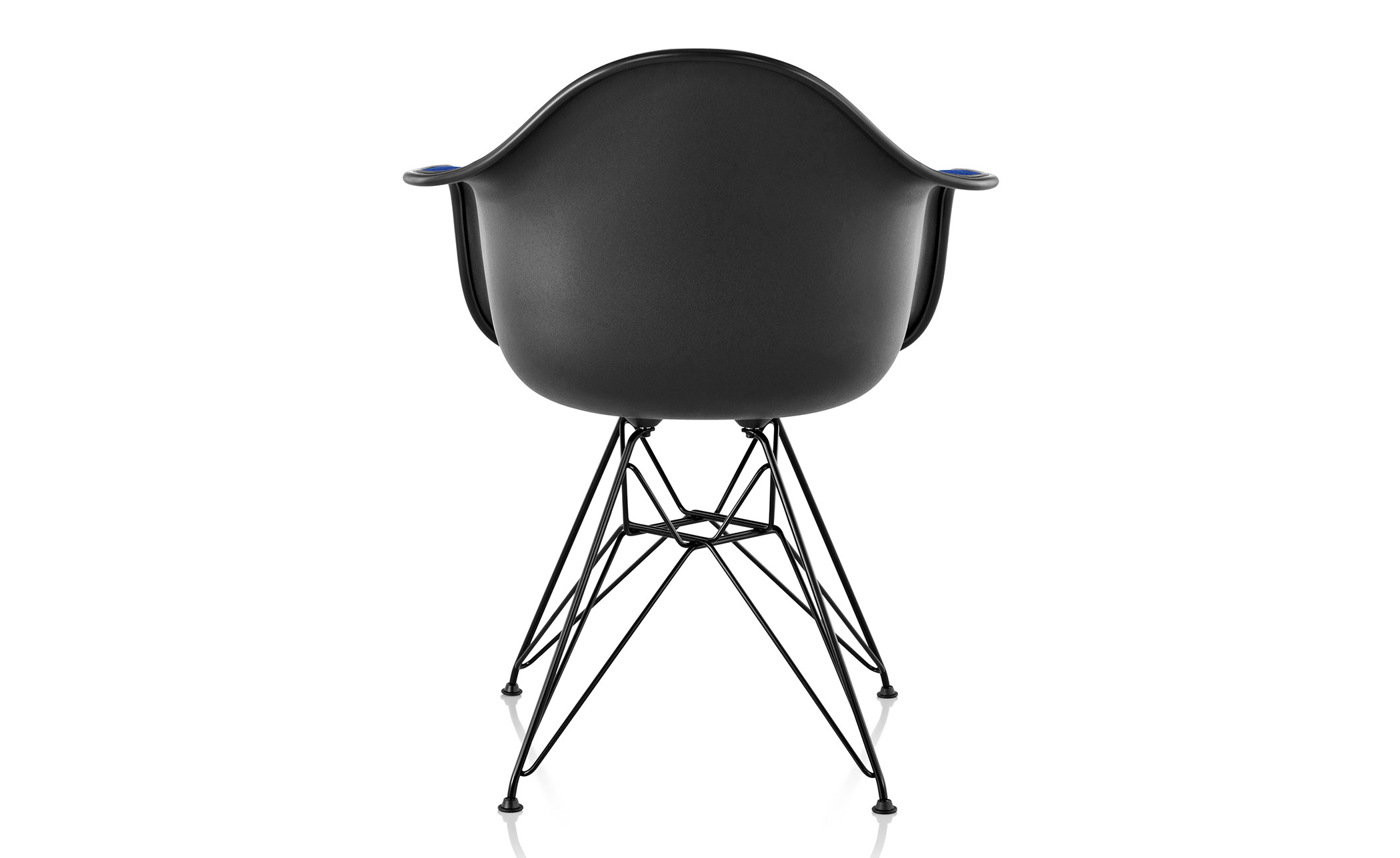 eames® upholstered armchair with wire base