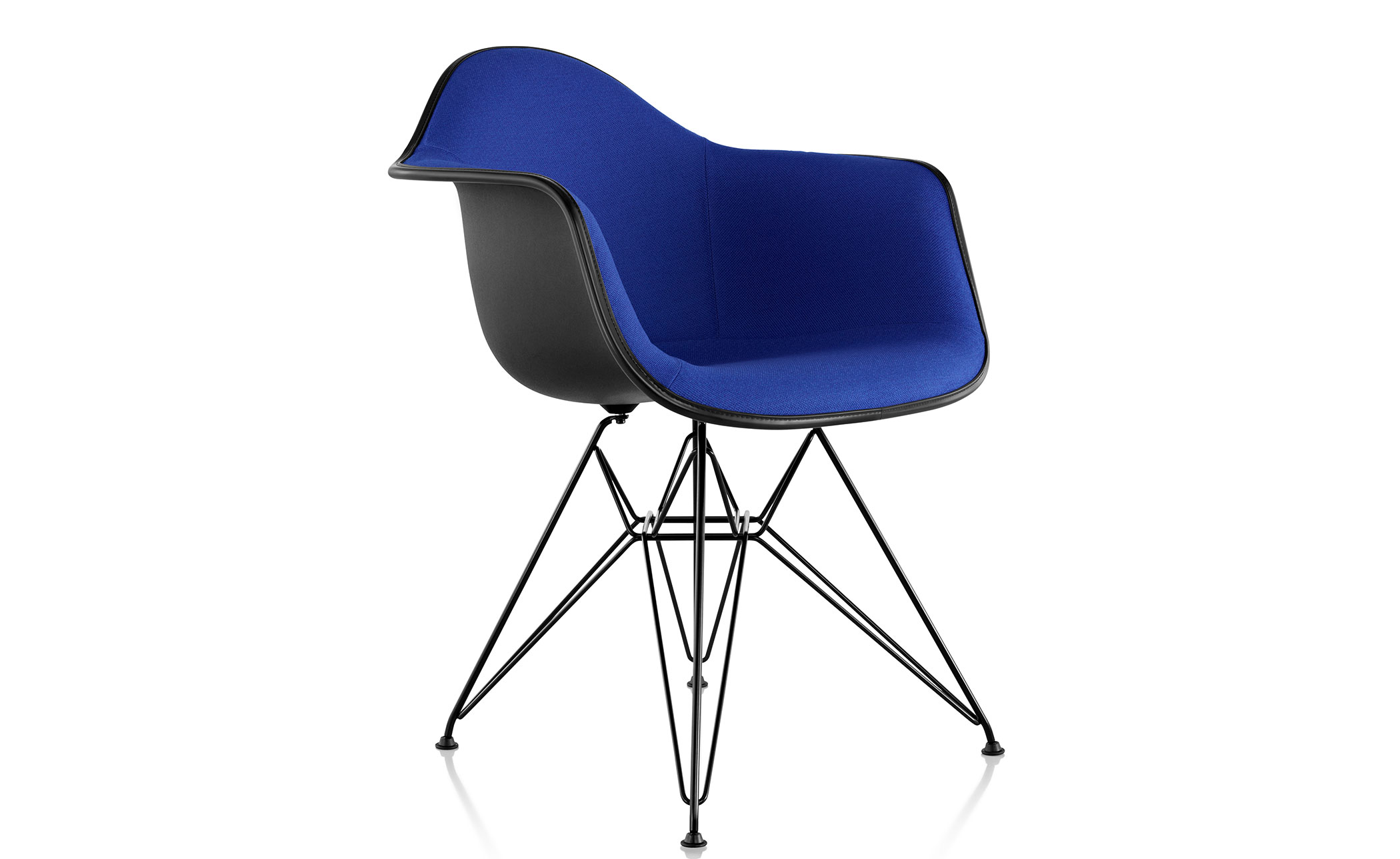eames® upholstered armchair with wire base