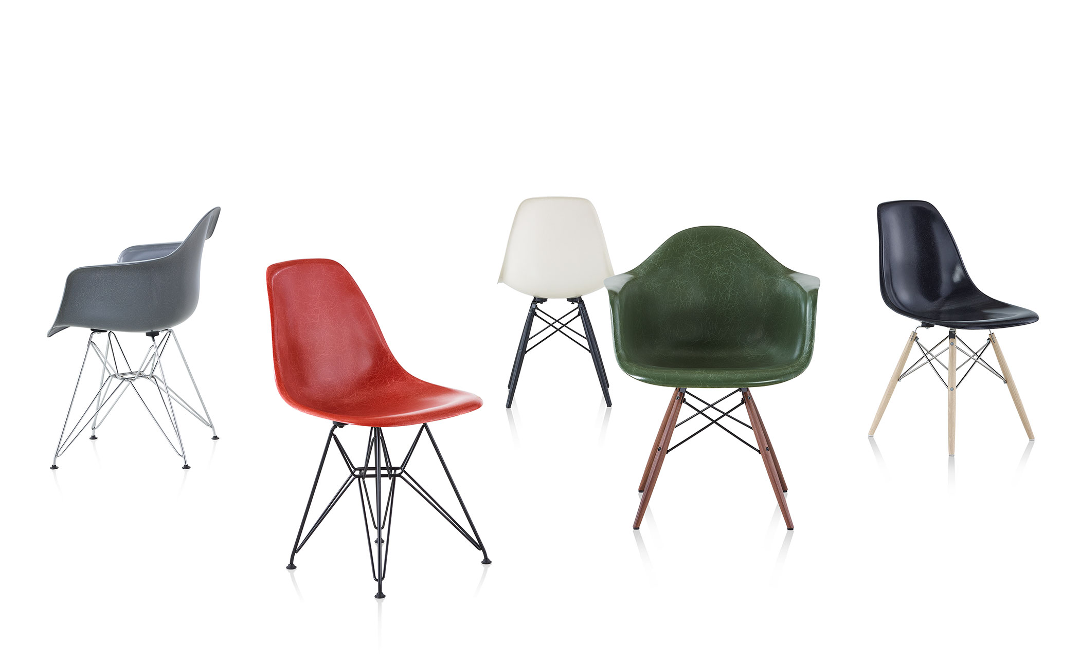 eames® molded fiberglass armchair with 4 leg base