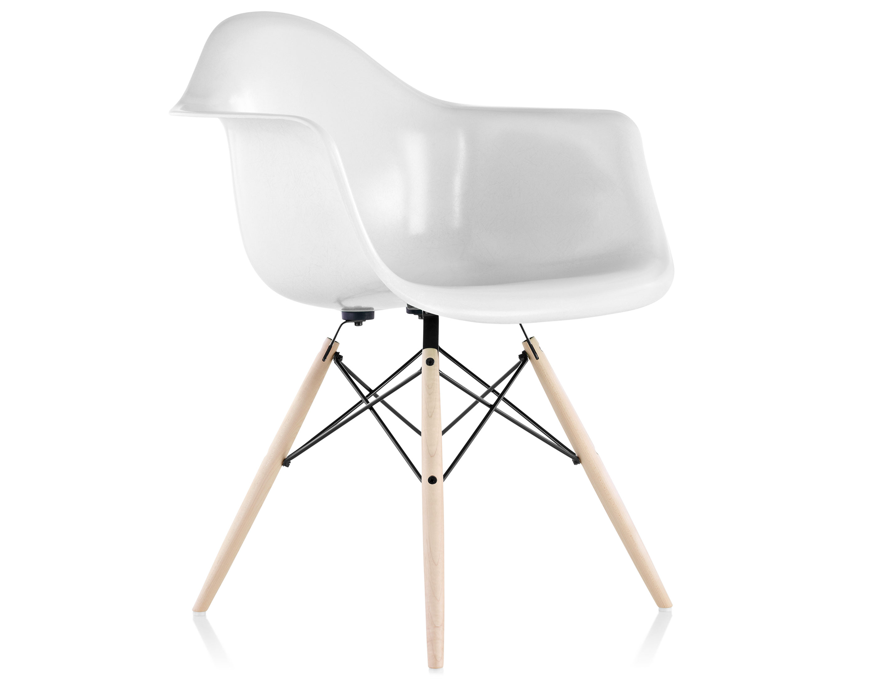 eames molded fiberglass armchair with dowel base
