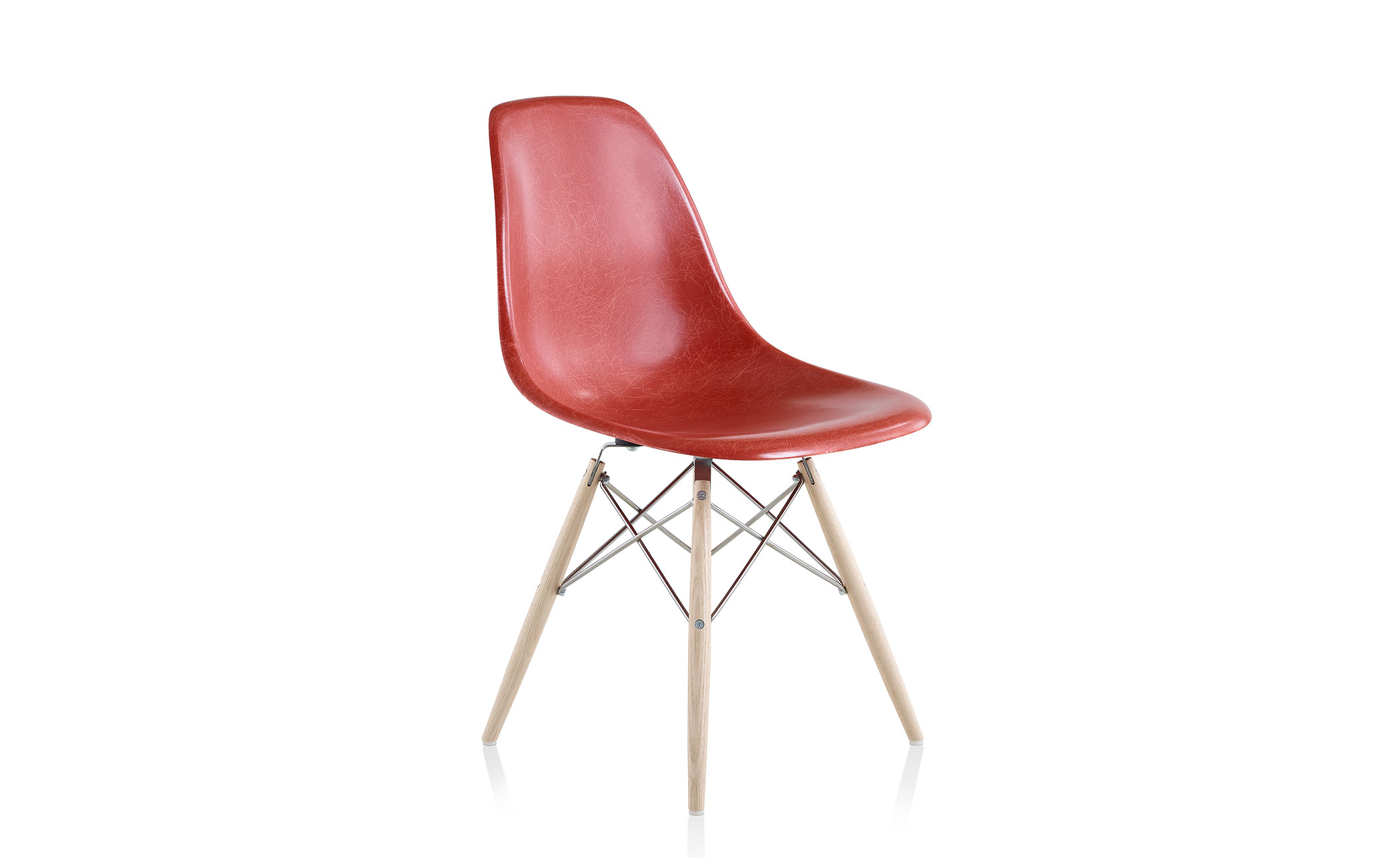 eames® molded fiberglass side chair with dowel base