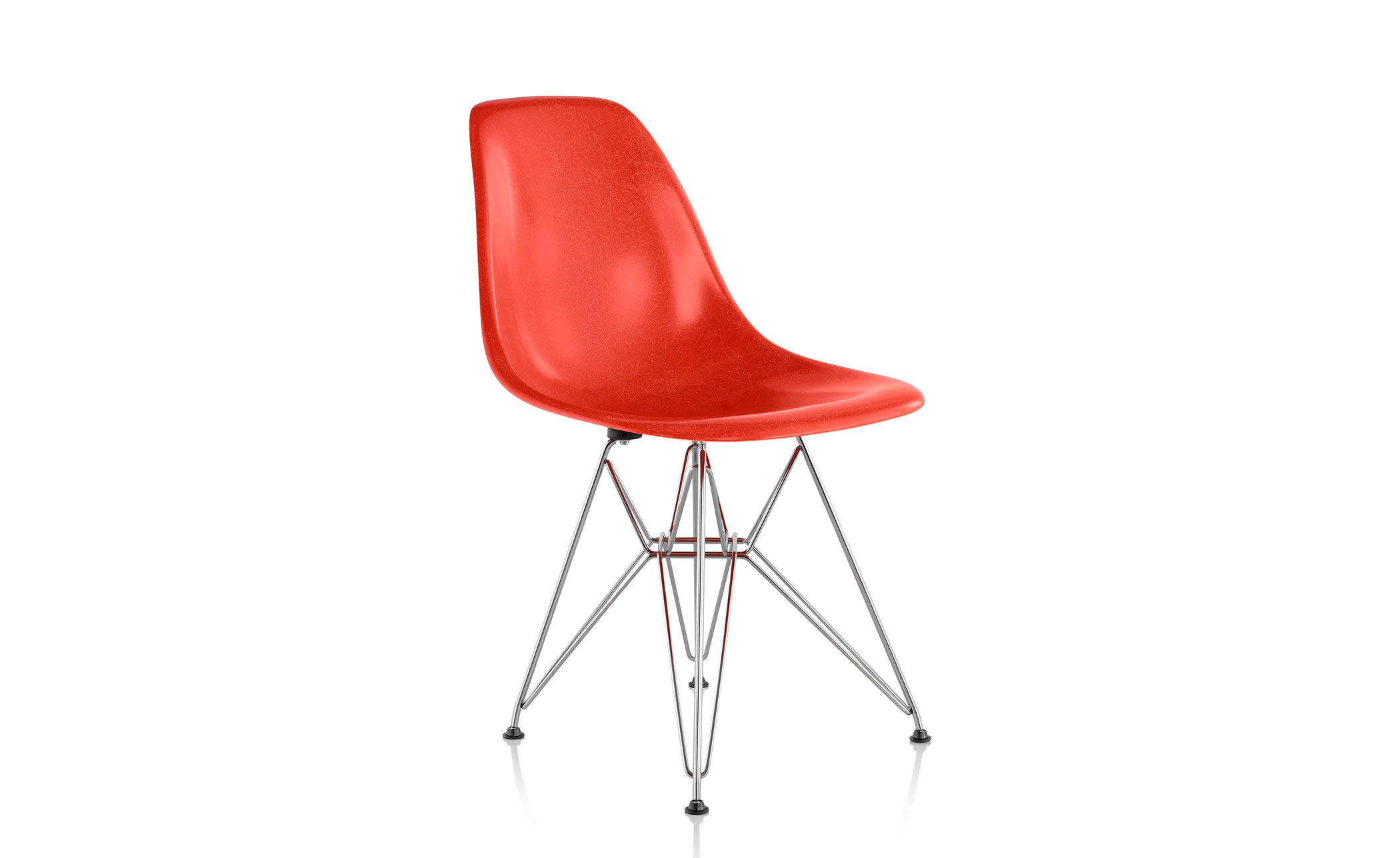 eames® molded fiberglass side chair with wire base
