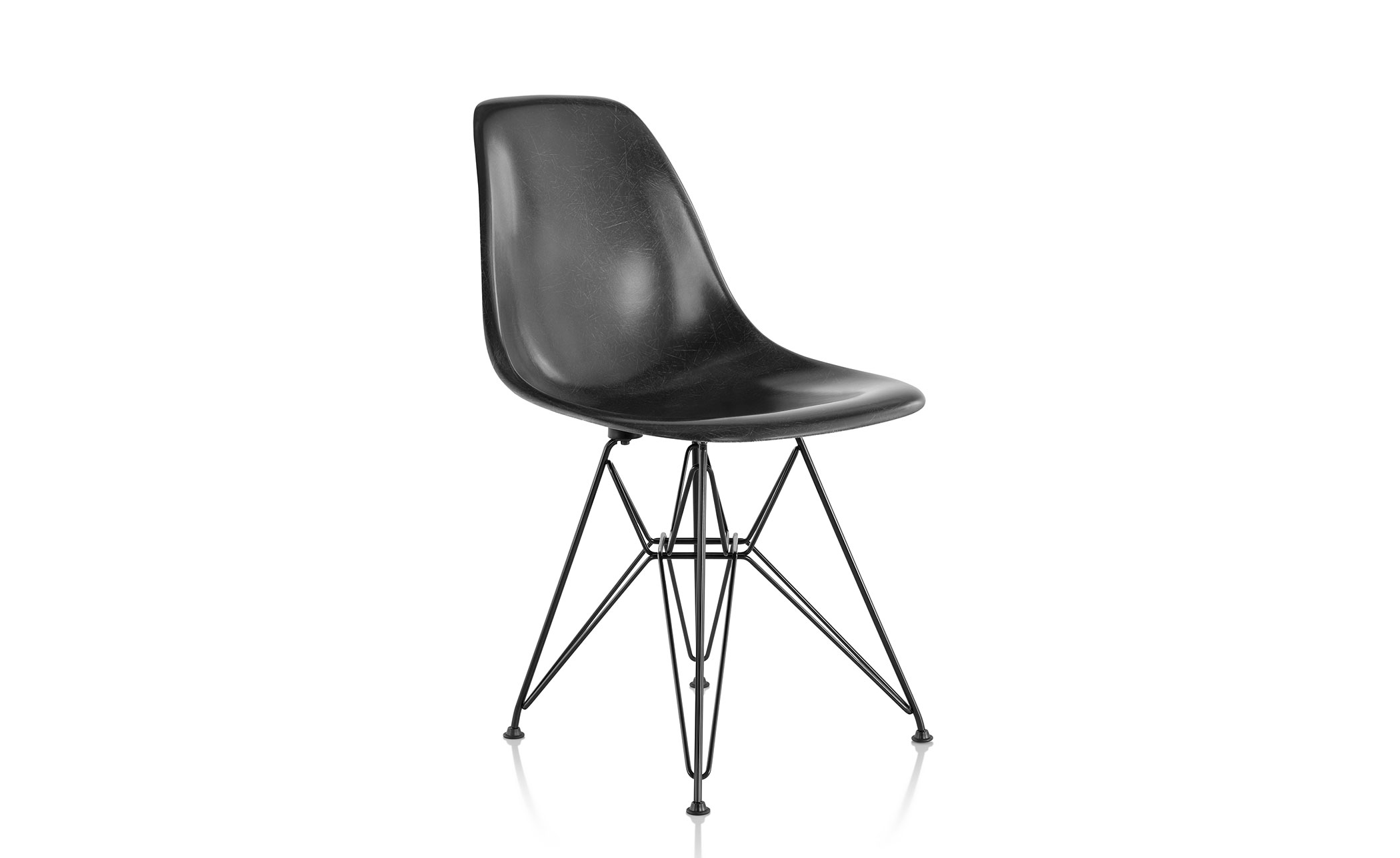 eames® molded fiberglass side chair with wire base