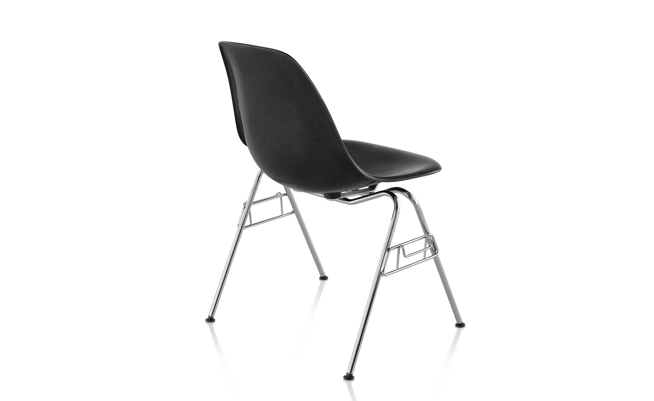 eames® molded fiberglass side chair with stacking base