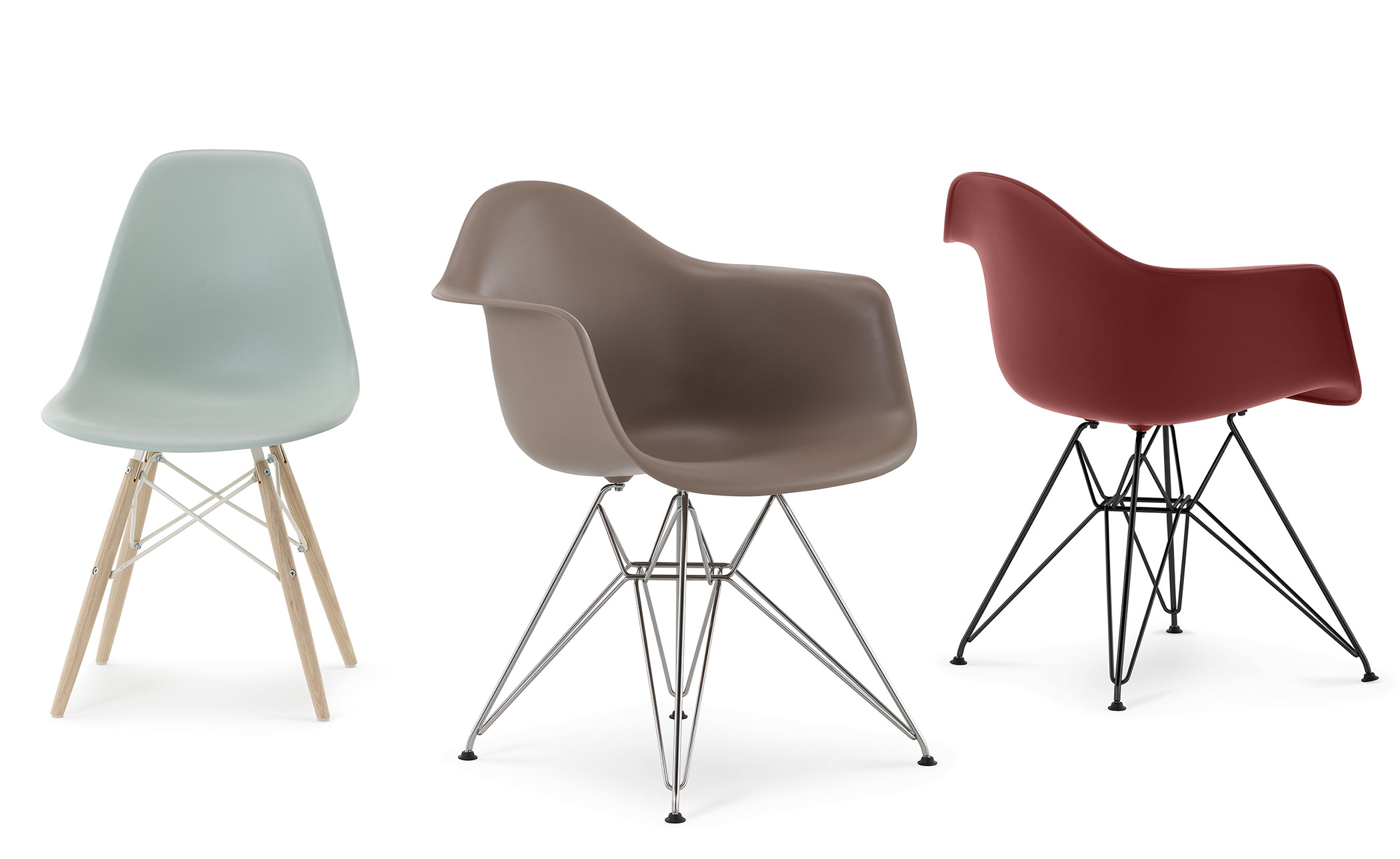 eames® molded plastic armchair with dowel base
