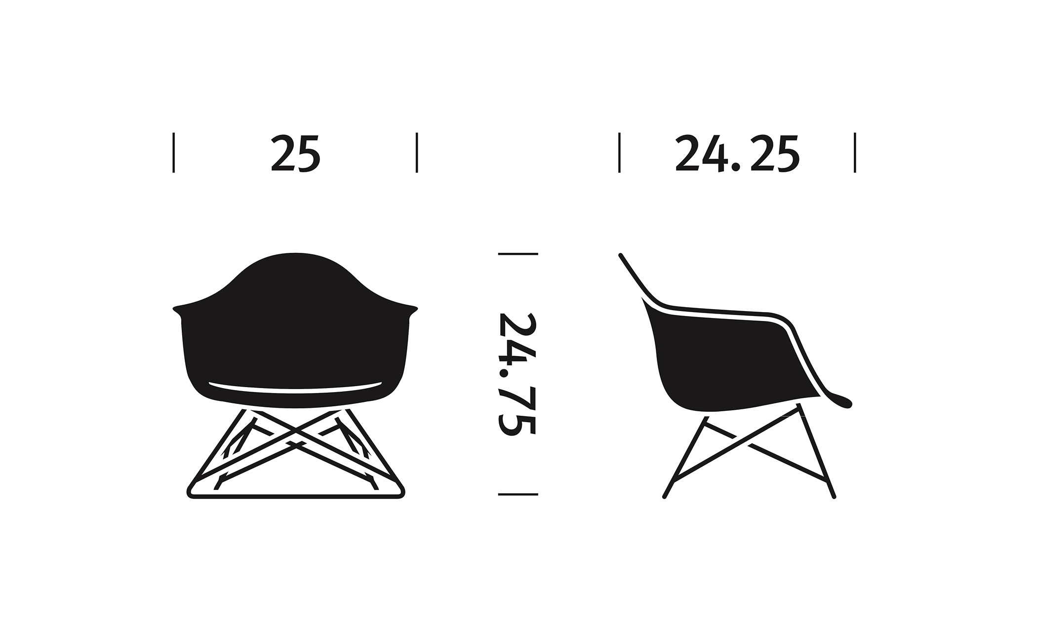 eames® molded plastic armchair with low wire base
