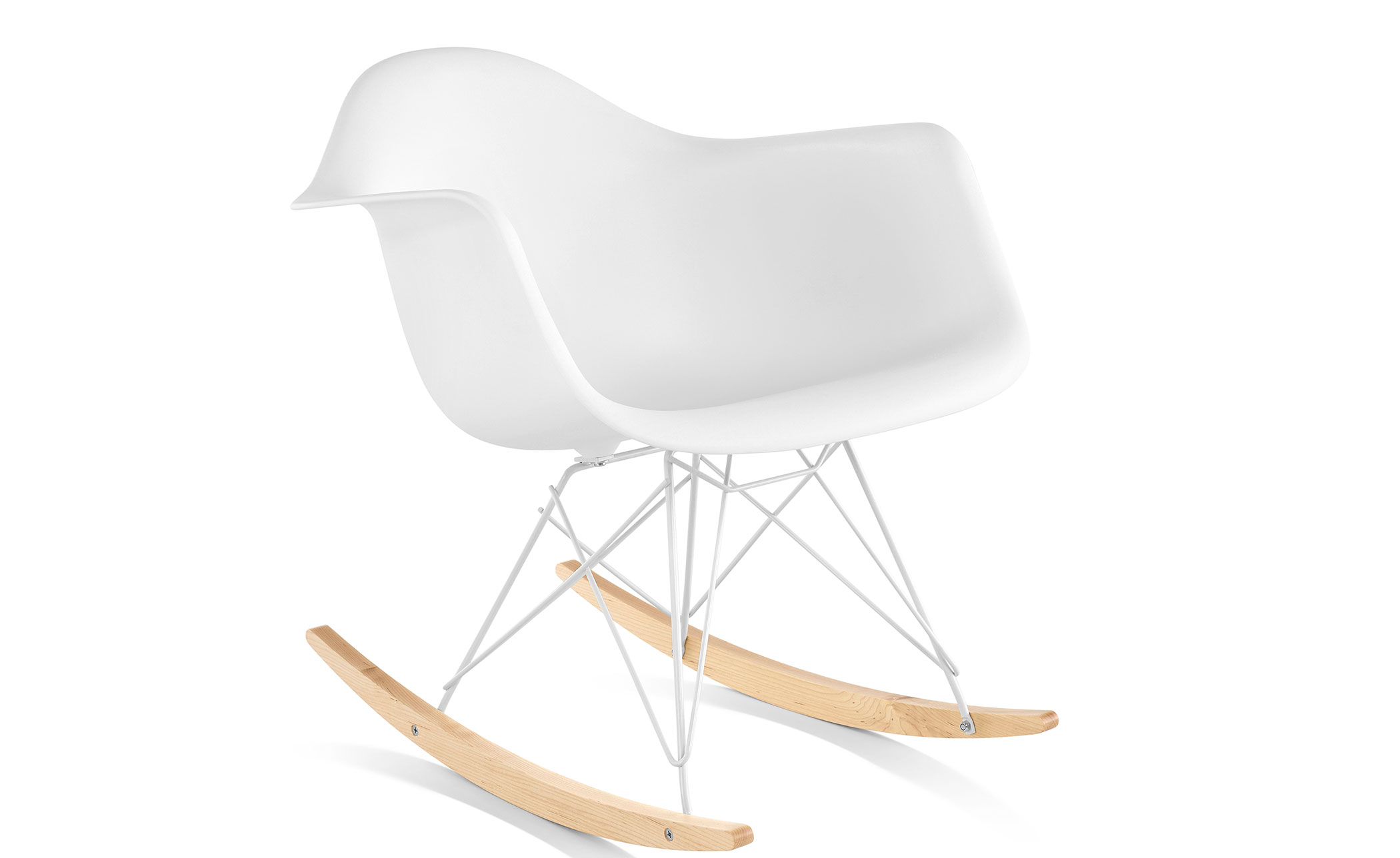 eames® molded plastic armchair with rocker base