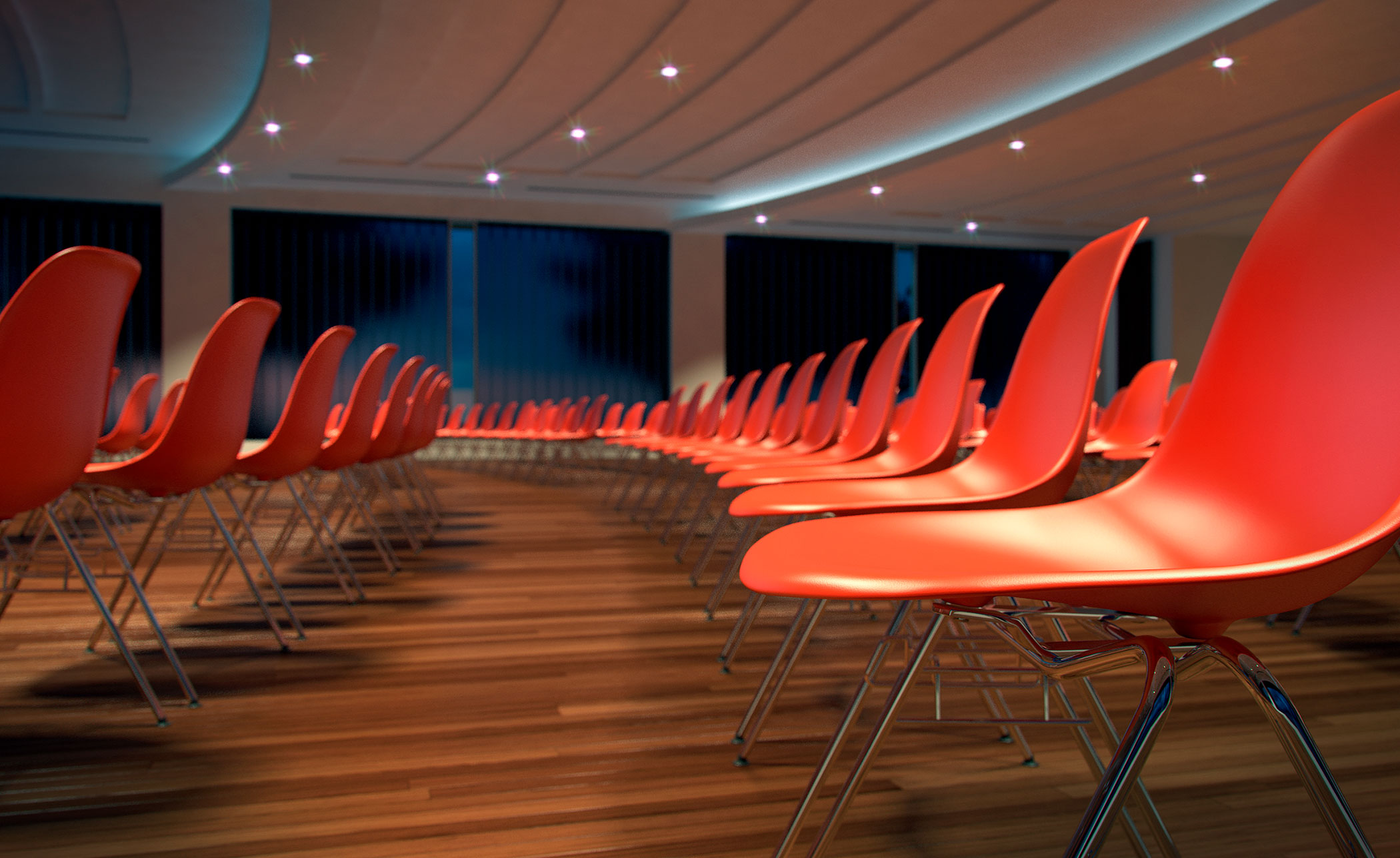 eames&reg; molded plastic side chair with stacking base