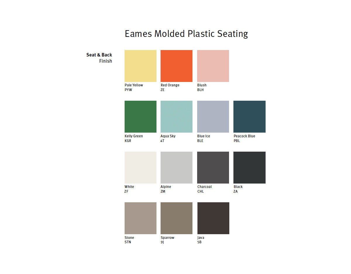 eames® molded plastic stool with seat pad