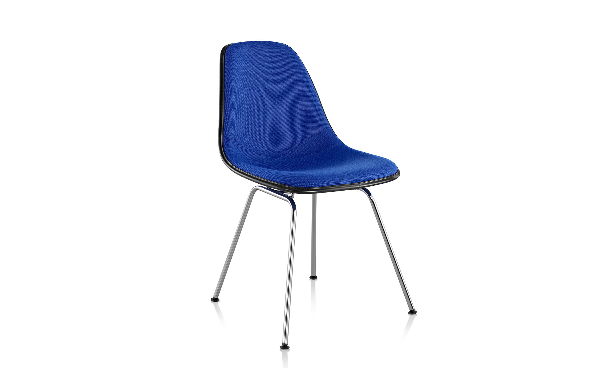 eames® upholstered side chair with 4 leg base