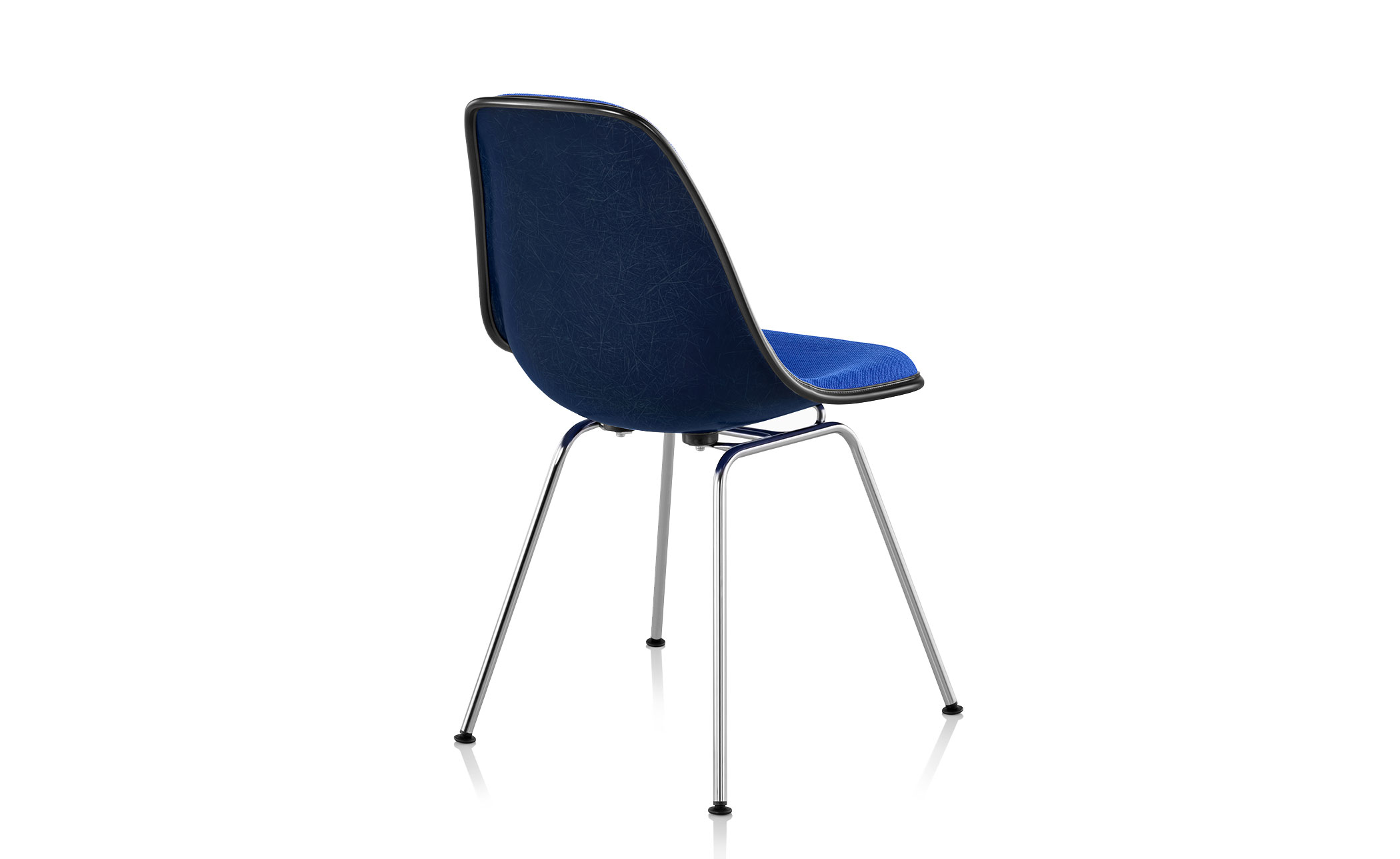 eames® upholstered side chair with 4 leg base