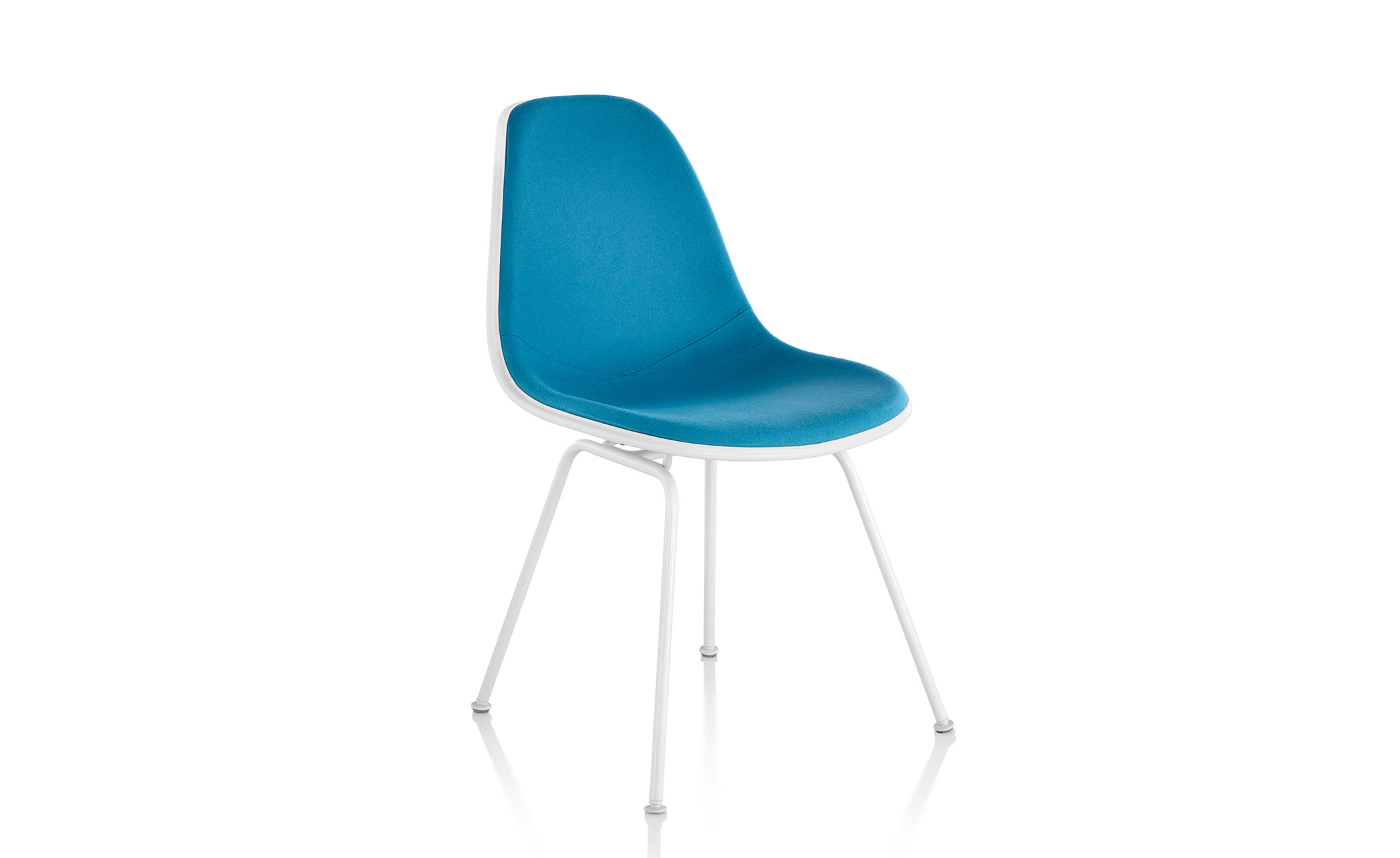 eames® upholstered side chair with 4 leg base