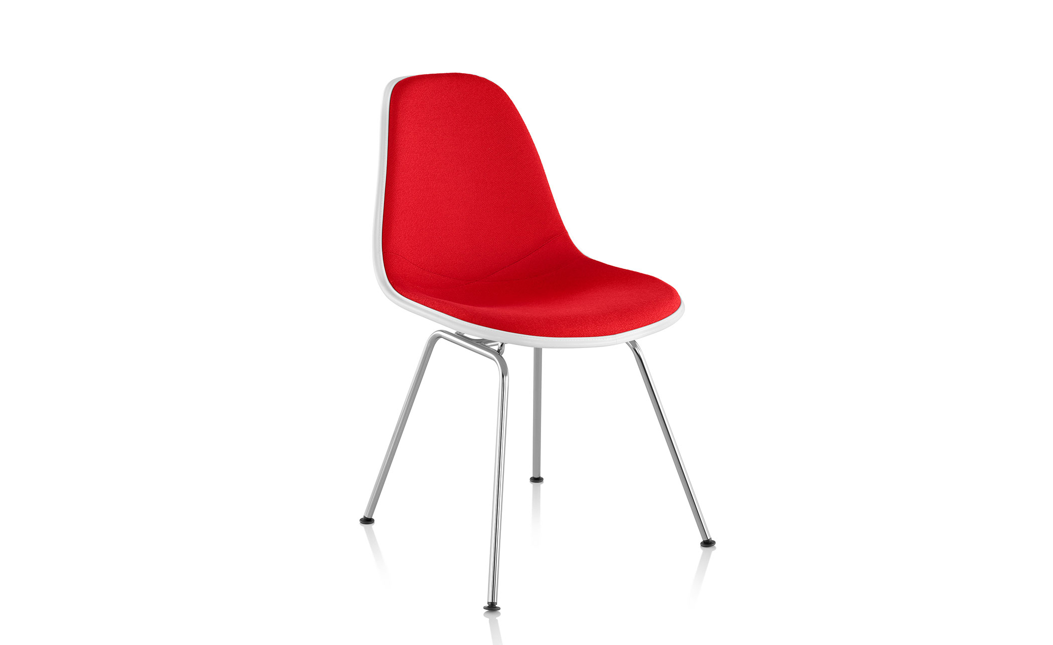 eames® upholstered side chair with 4 leg base