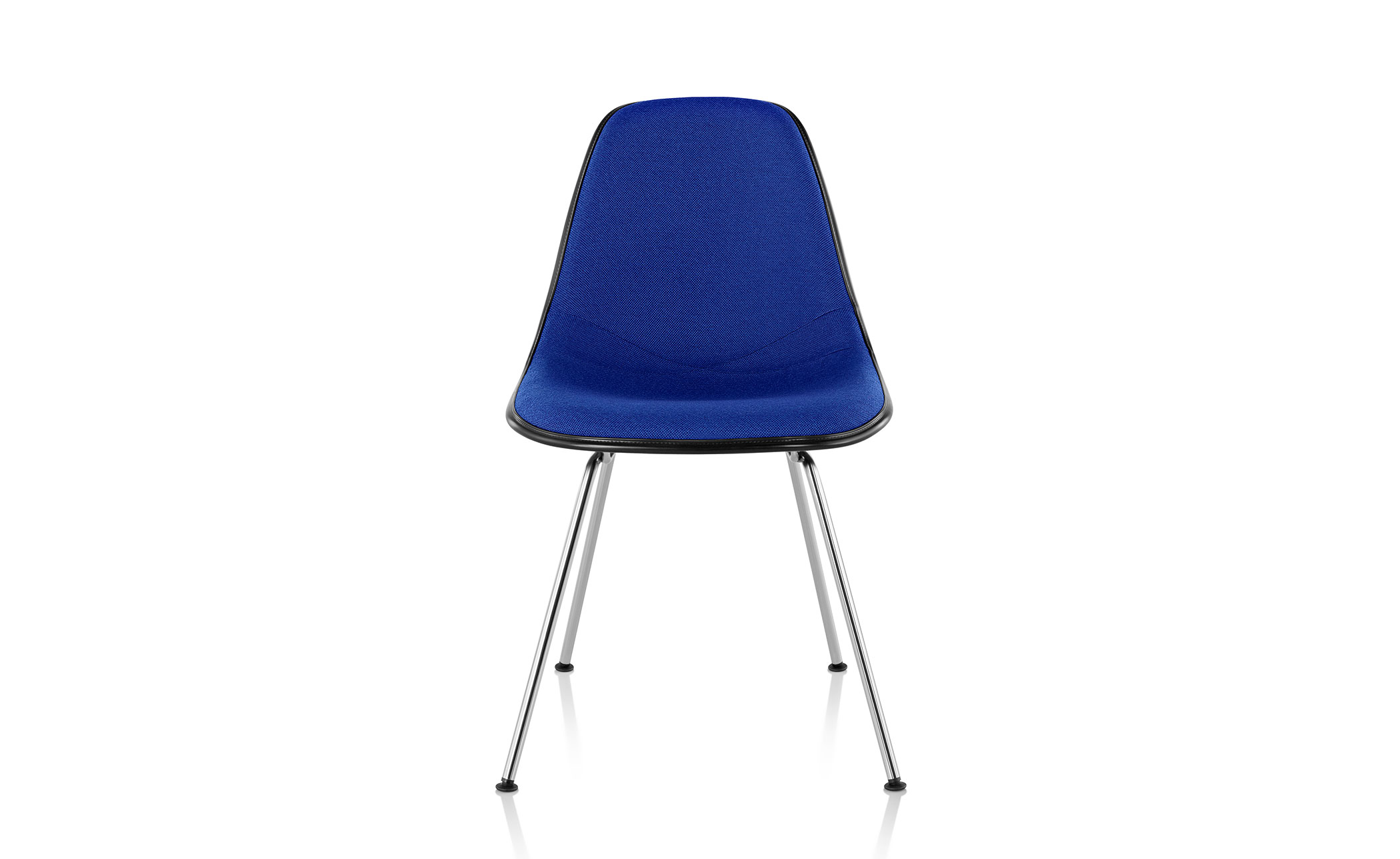 eames® upholstered side chair with 4 leg base