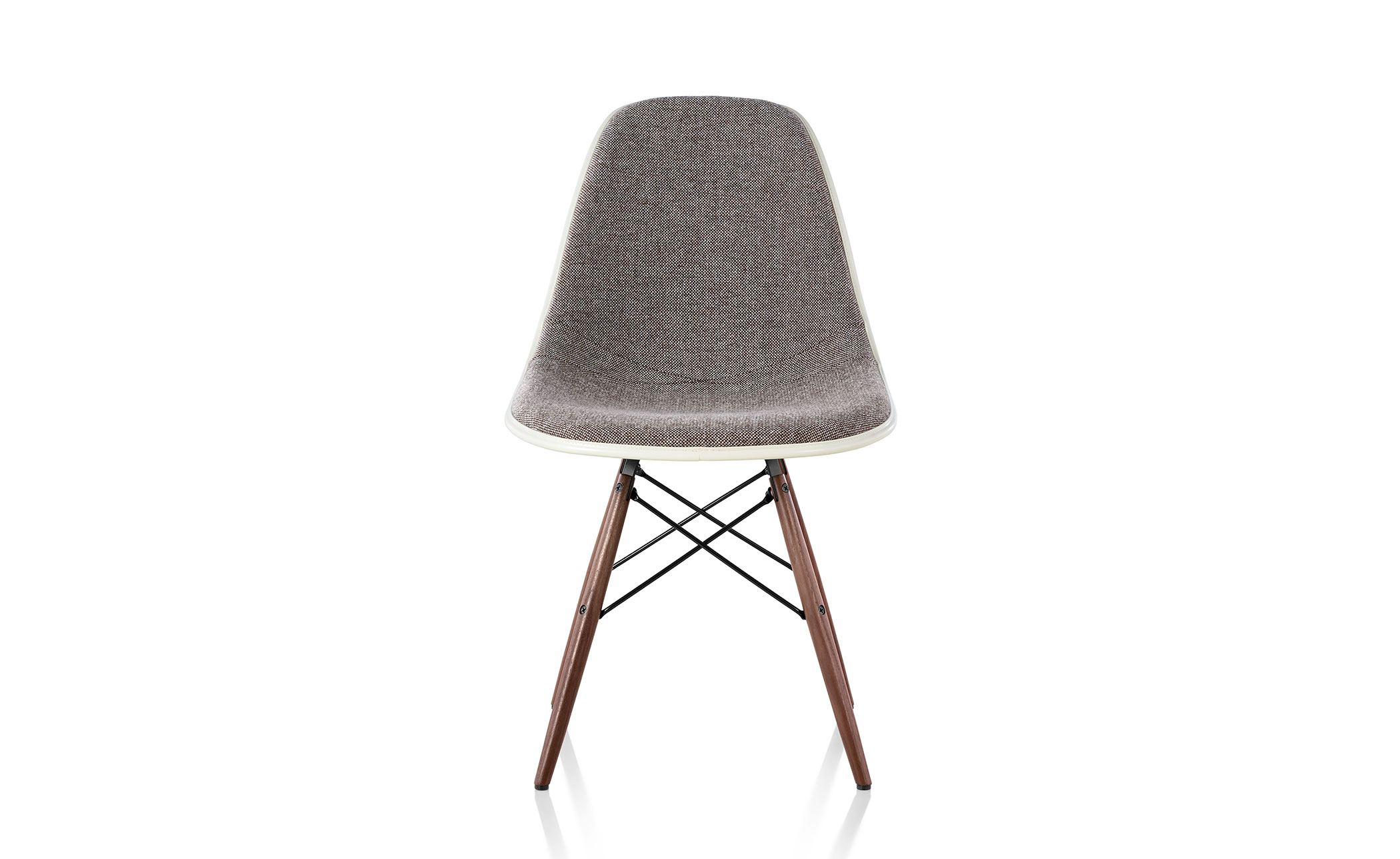 eames® upholstered side chair with dowel base