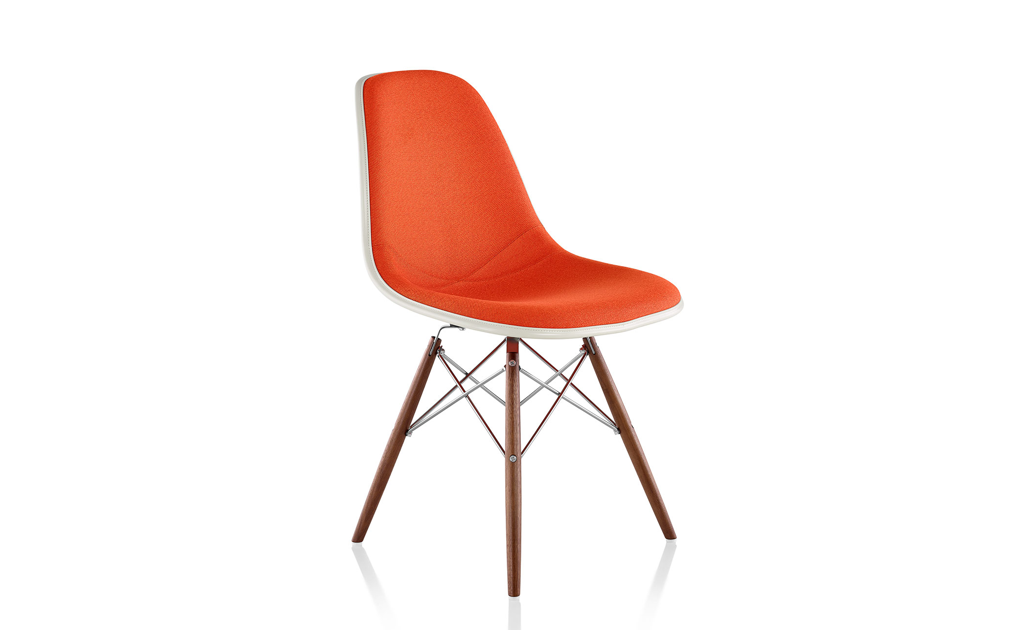 eames® upholstered side chair with dowel base