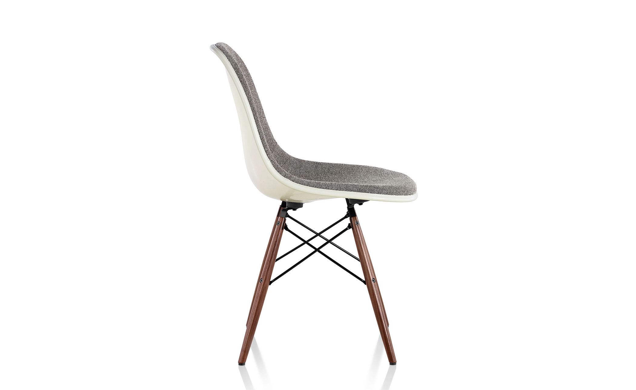 eames® upholstered side chair with dowel base