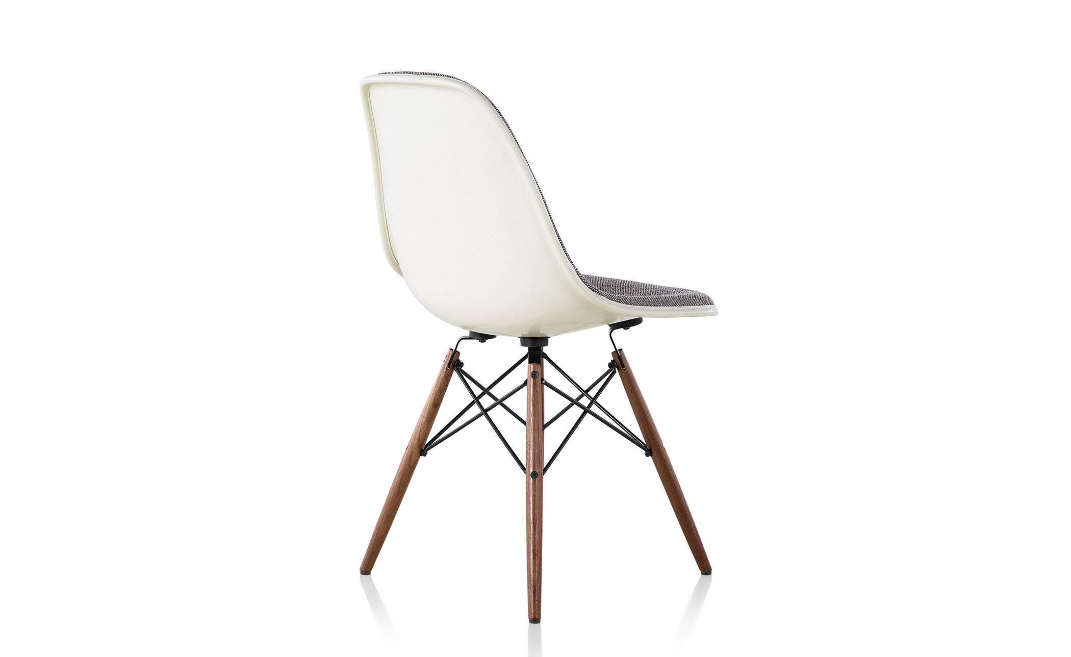 eames® upholstered side chair with dowel base