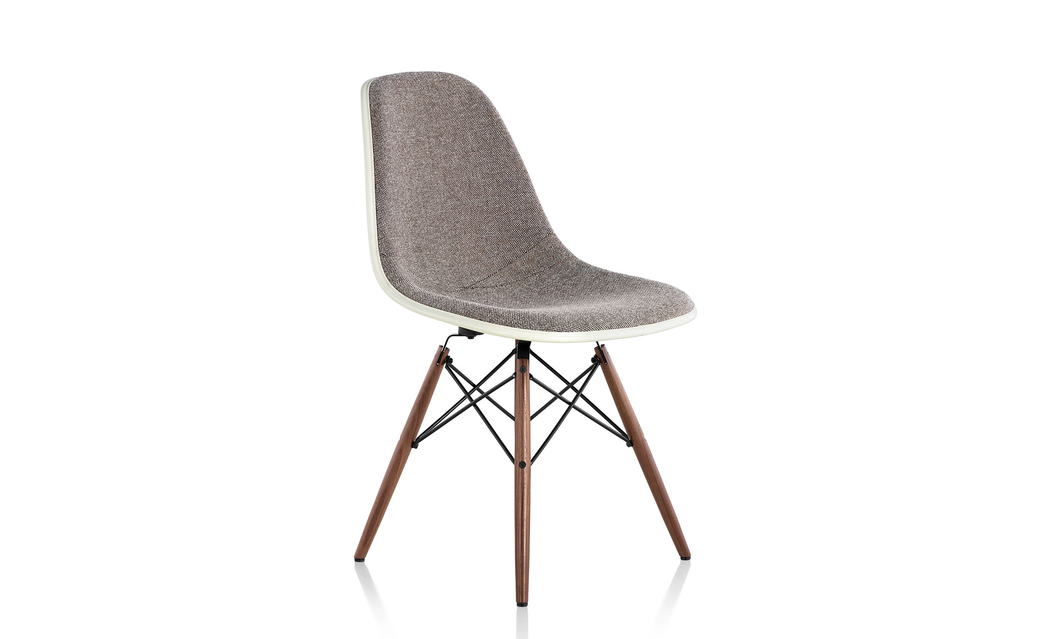 eames® upholstered side chair with dowel base
