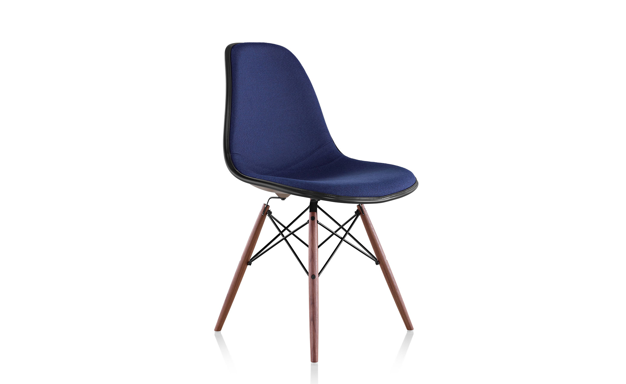 eames® upholstered side chair with dowel base