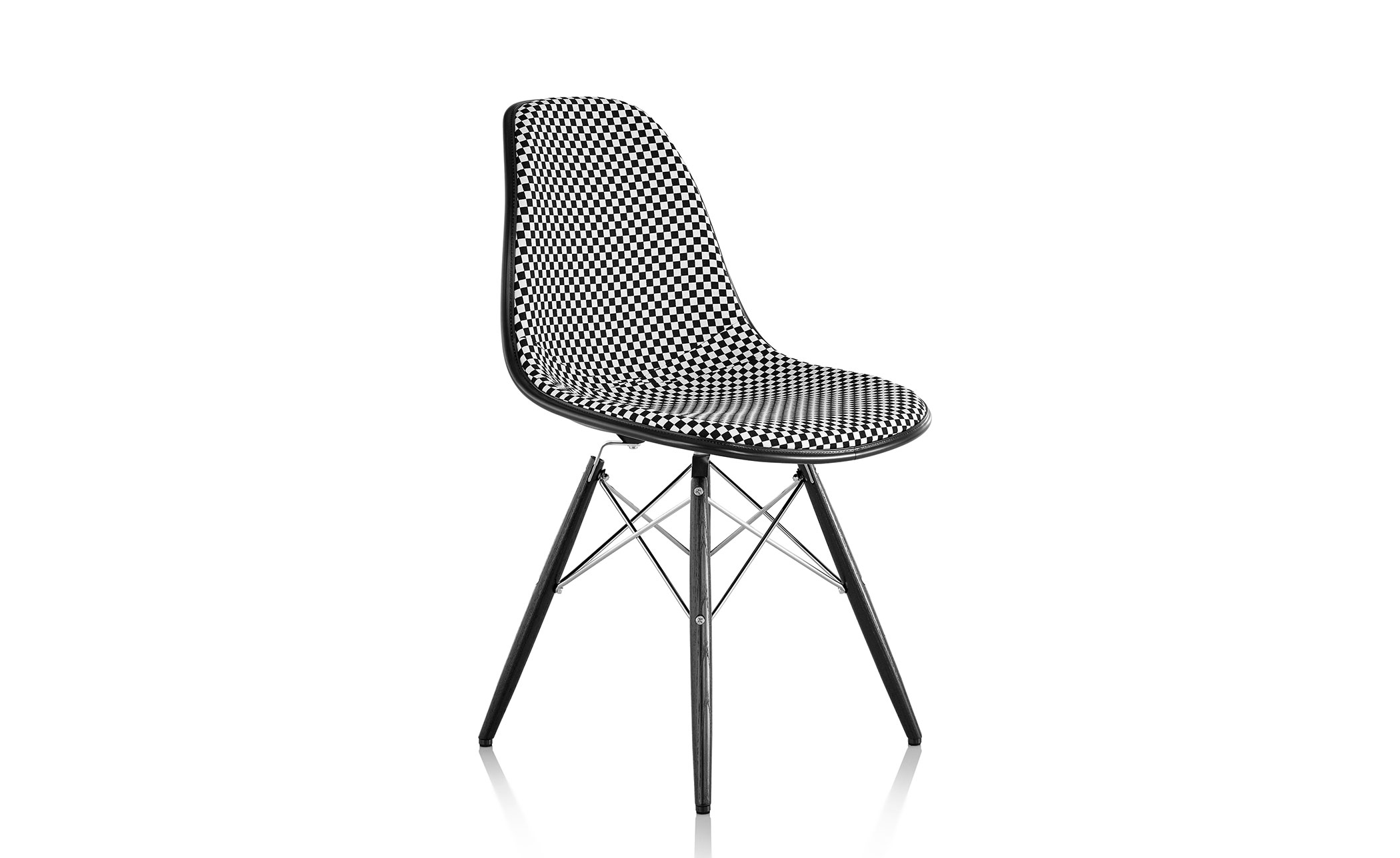 eames® upholstered side chair with dowel base