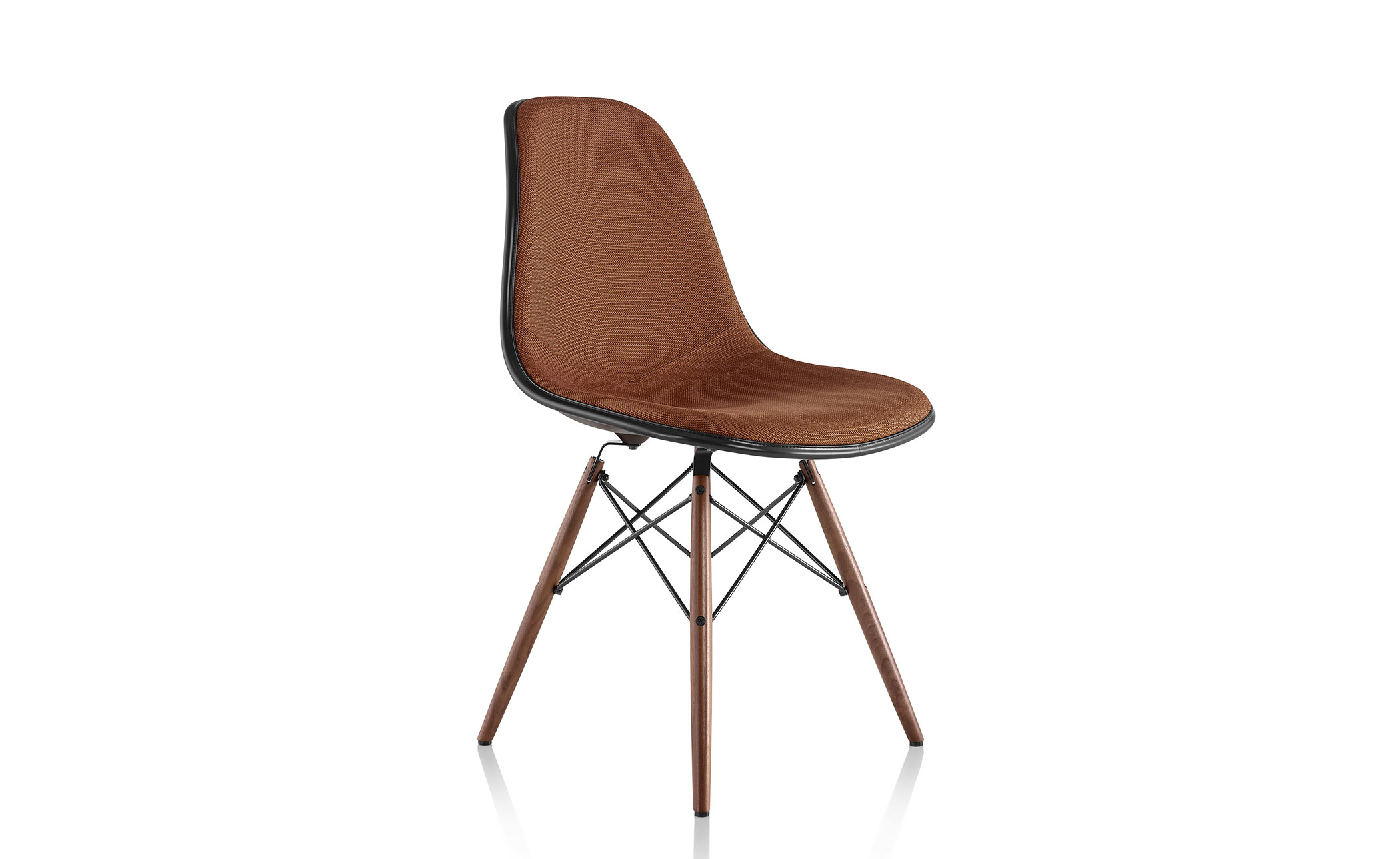 eames® upholstered side chair with dowel base