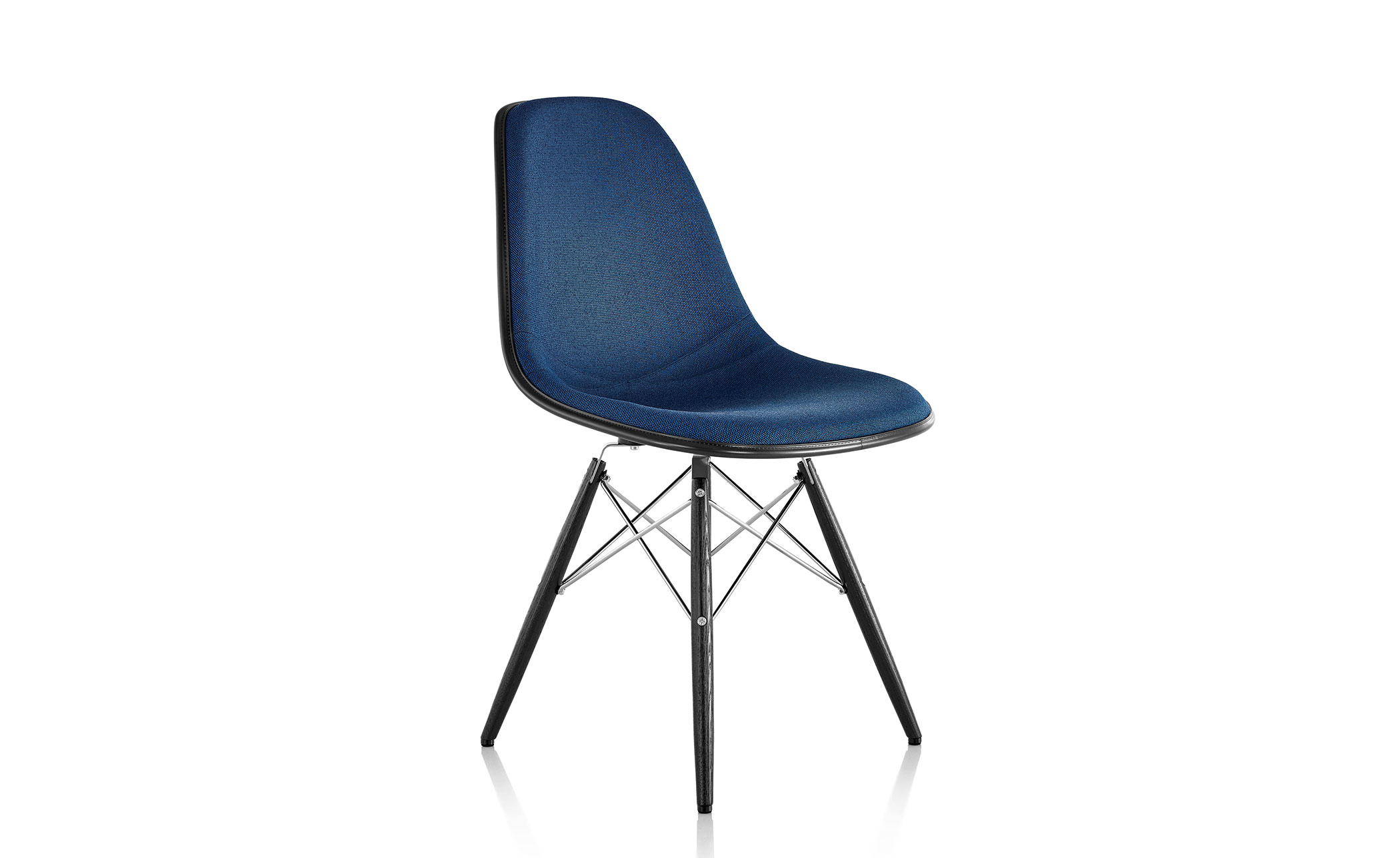 eames® upholstered side chair with dowel base