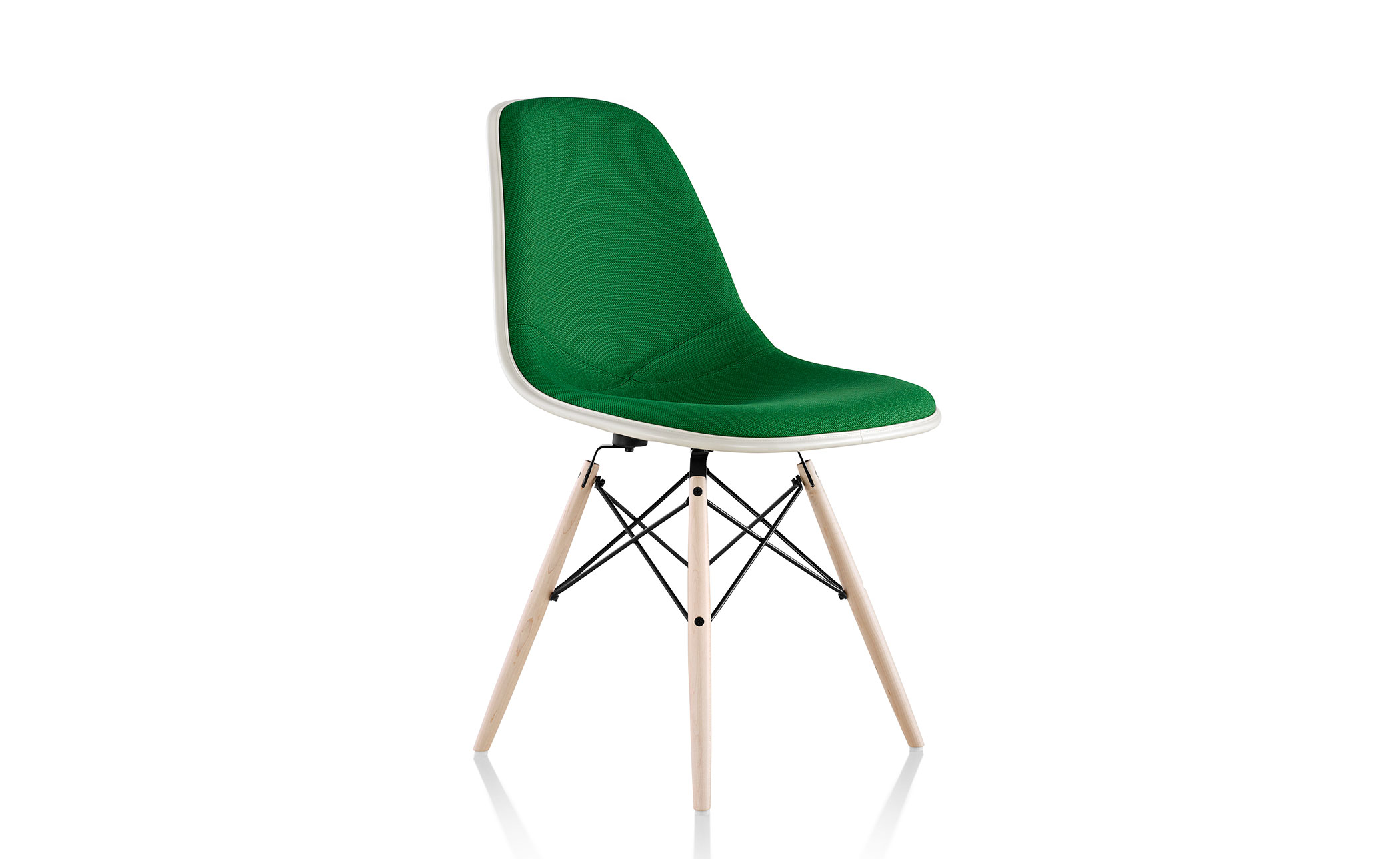 eames® upholstered side chair with dowel base