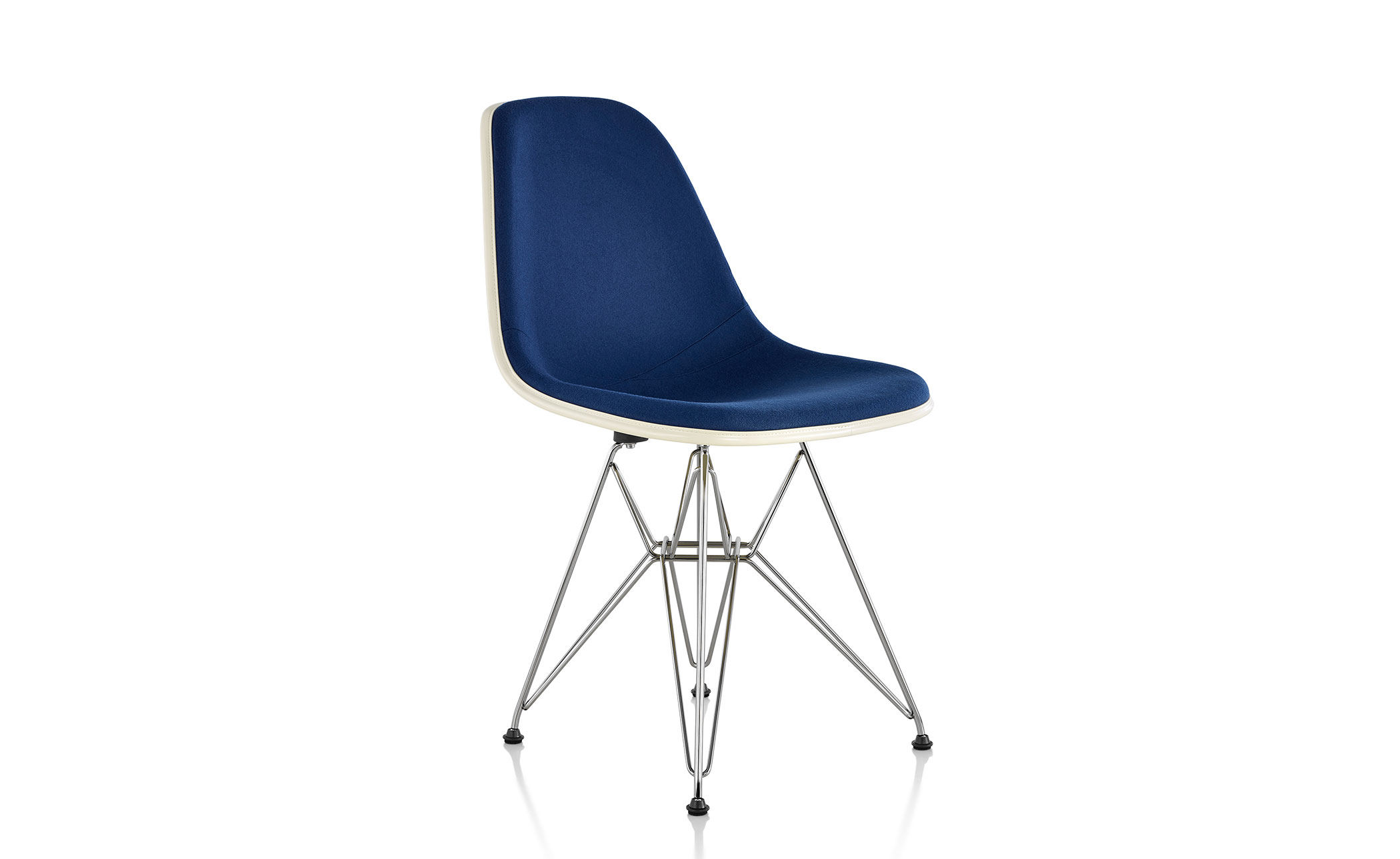 eames® upholstered side chair with wire base