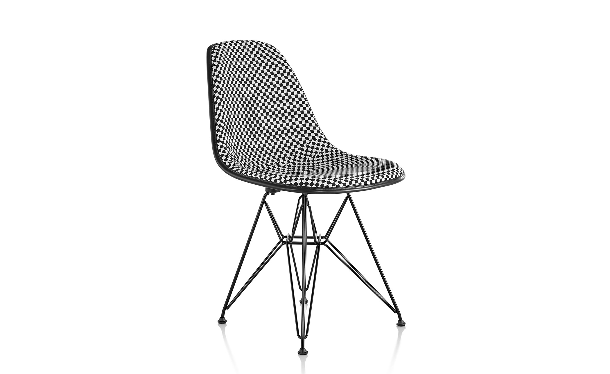 eames® upholstered side chair with wire base