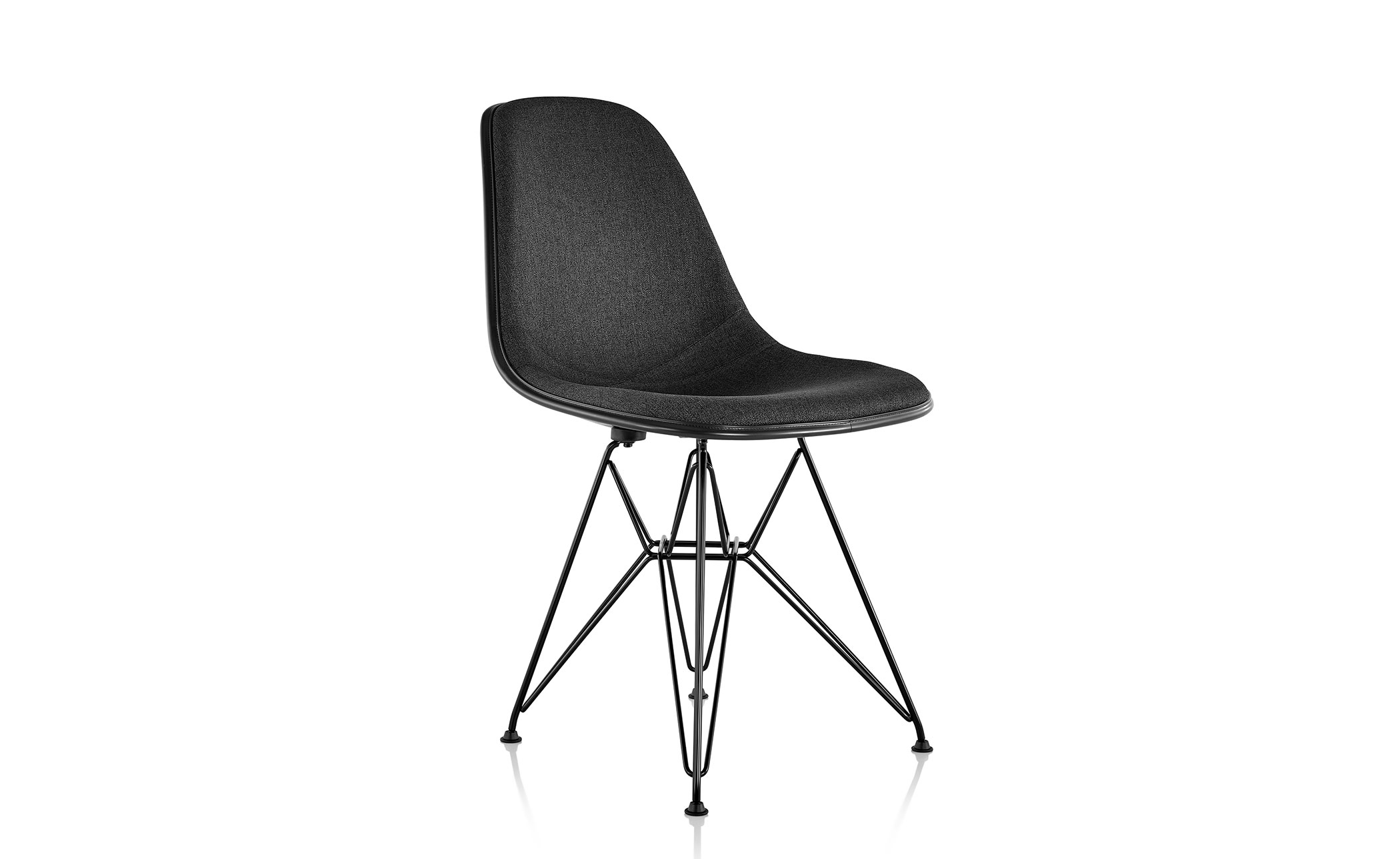 eames® upholstered side chair with wire base