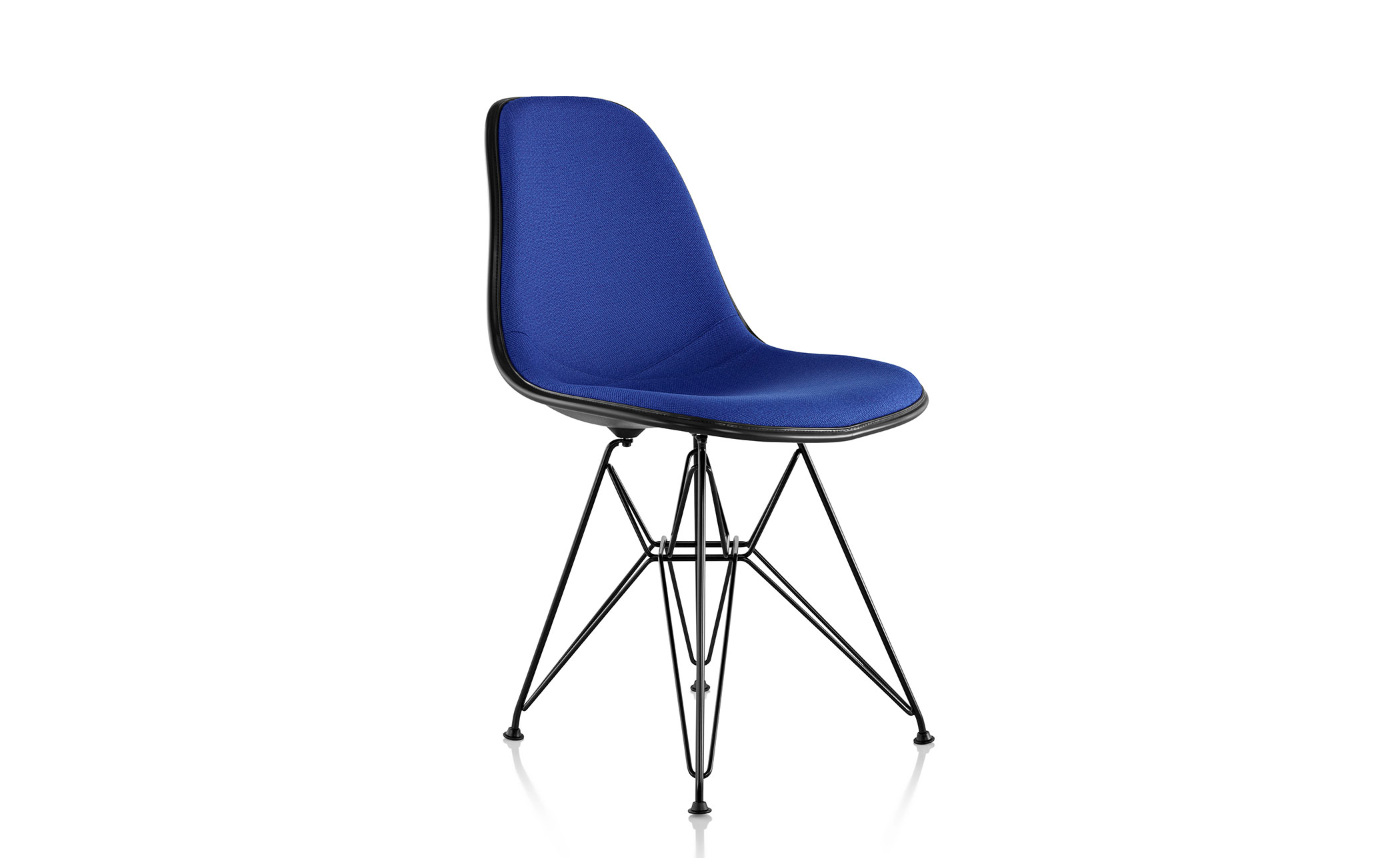 eames® upholstered side chair with wire base