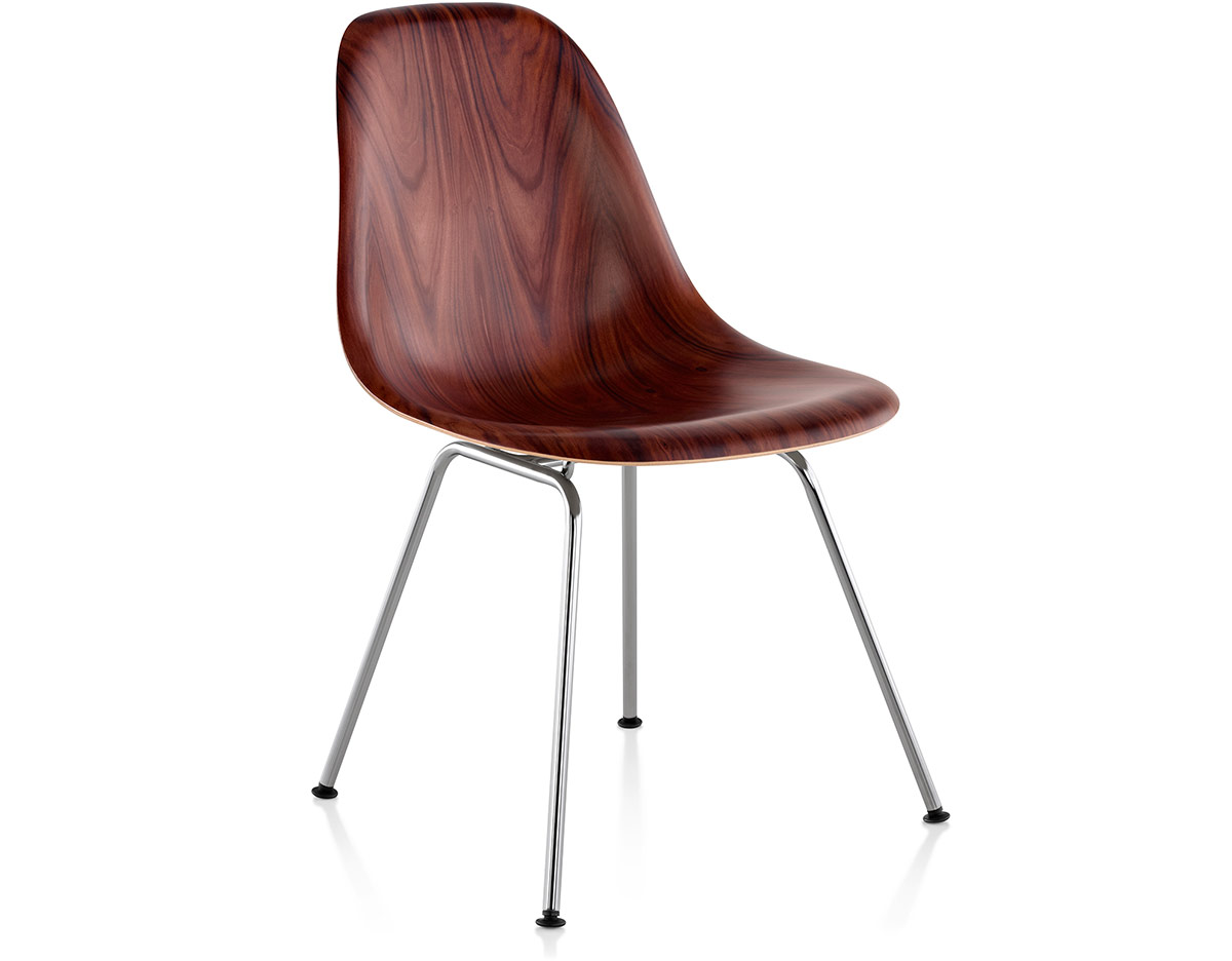 eames® molded wood side chair with 4 leg base