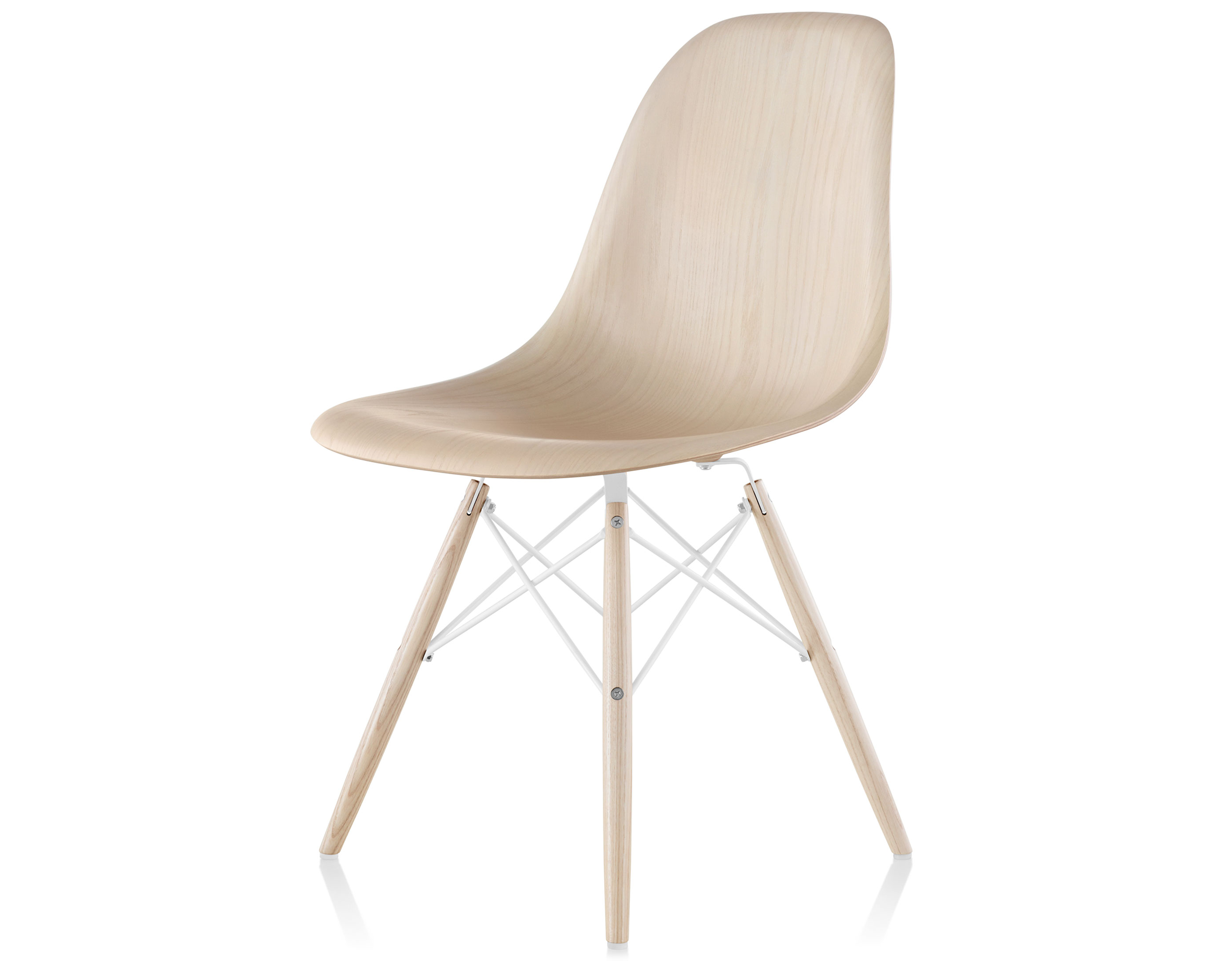 eames molded wood side chair with dowel base