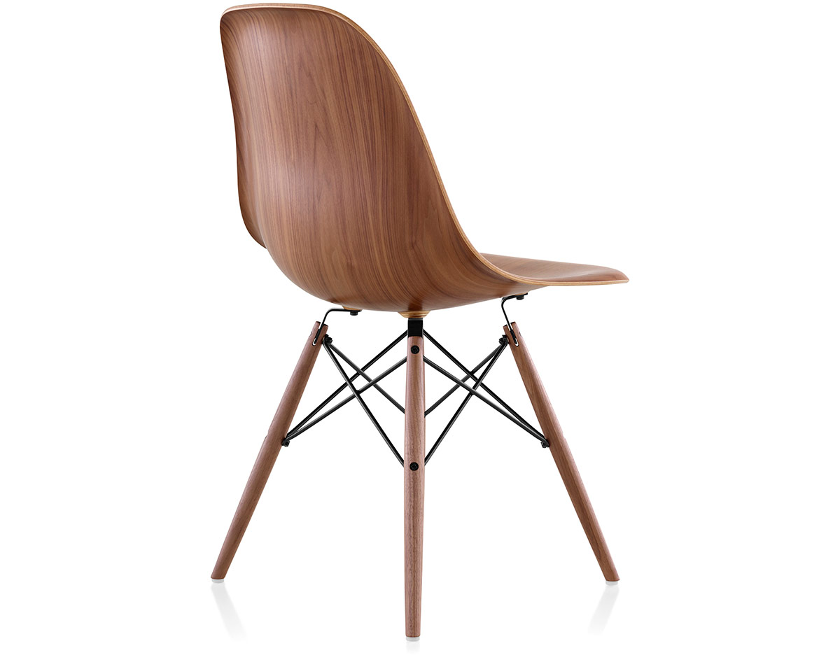 eames® molded wood side chair with dowel base