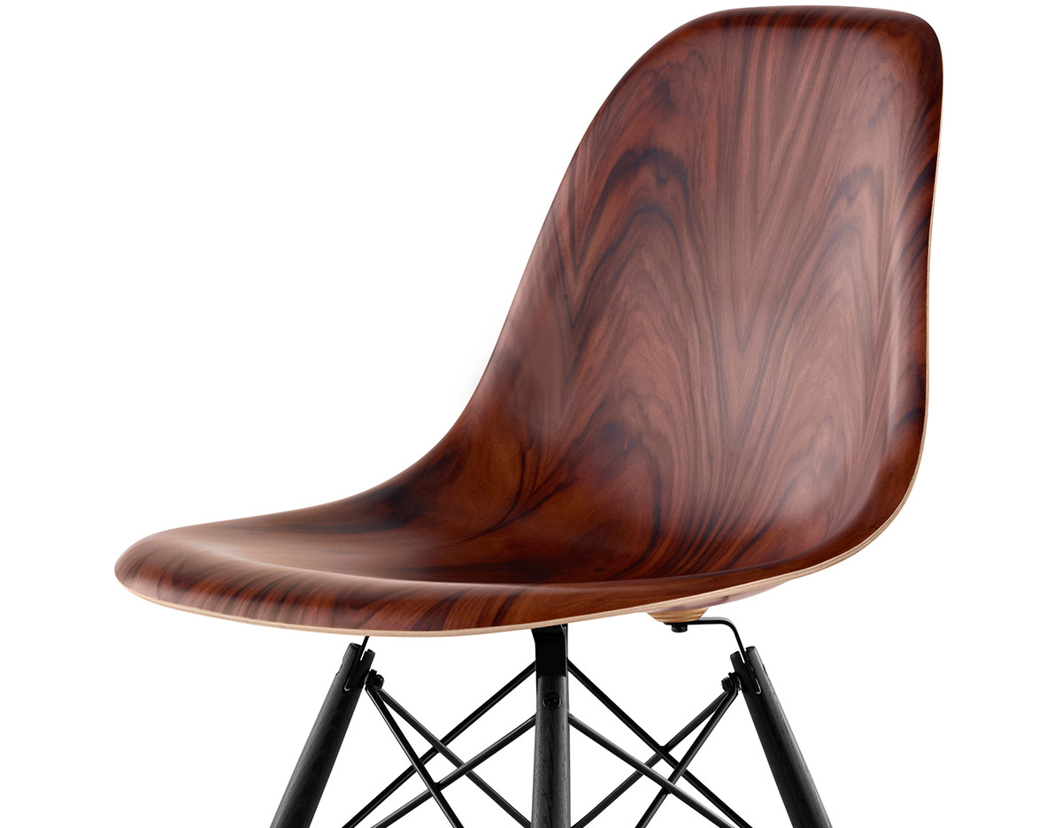 eames® molded wood side chair with dowel base