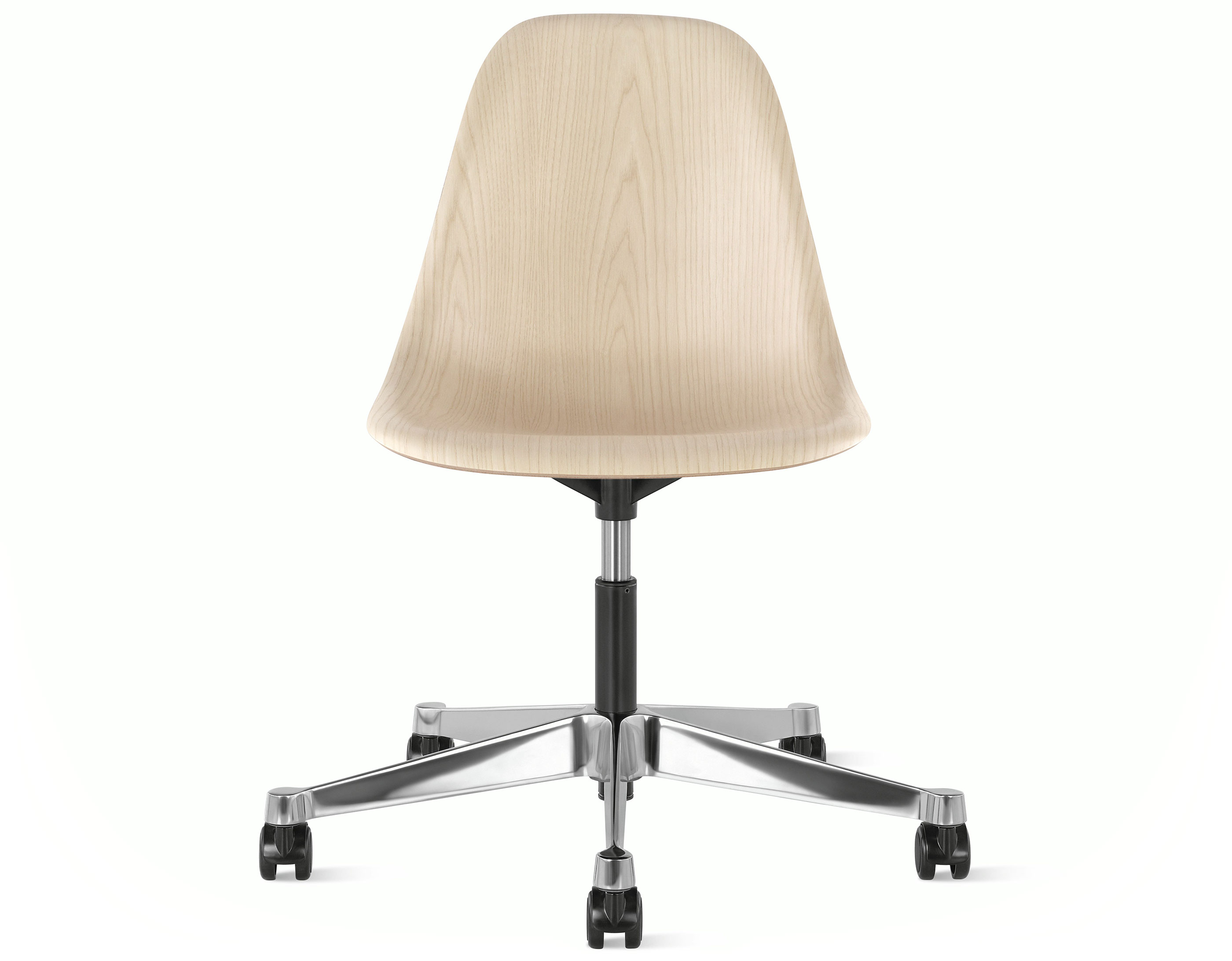 eames molded wood side chair with task base