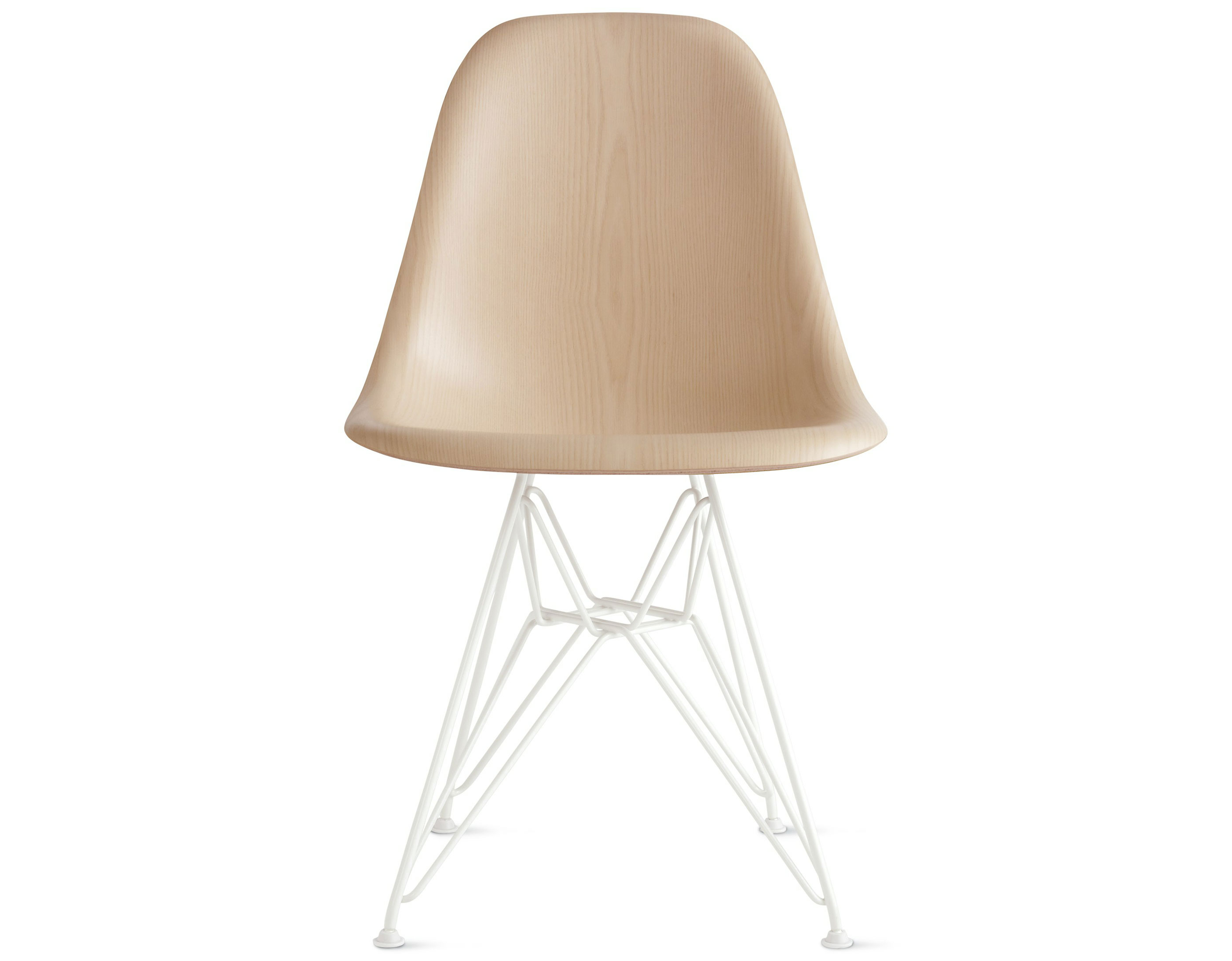 eames molded wood side chair with wire base