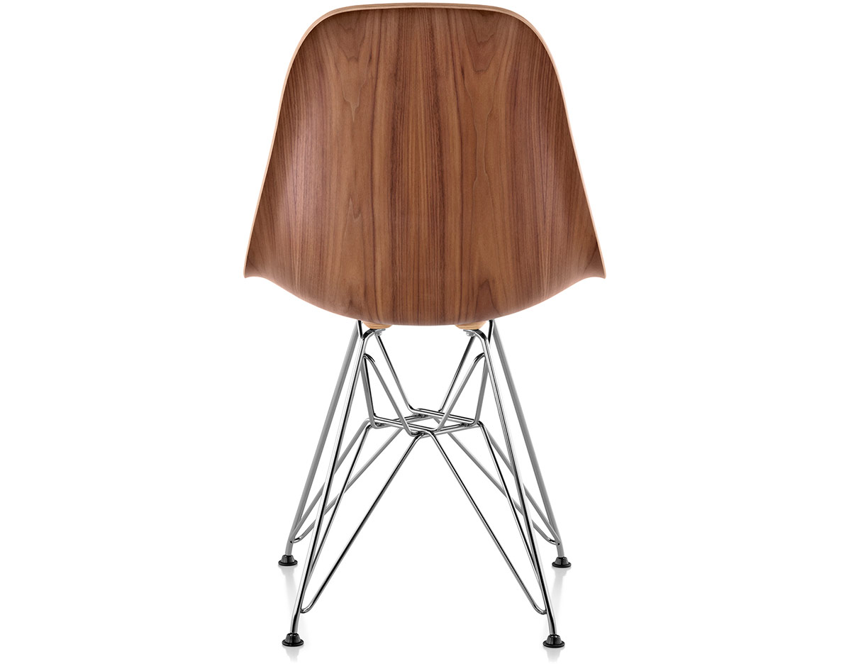 eames® molded wood side chair with wire base