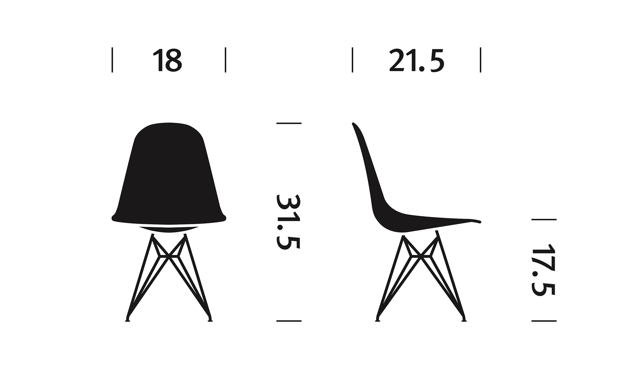 eames® molded wood side chair with wire base
