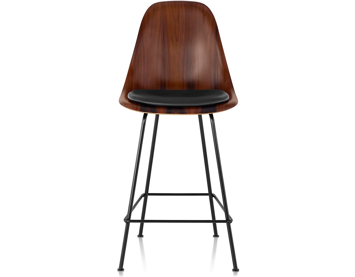 eames® molded wood stool with seat pad
