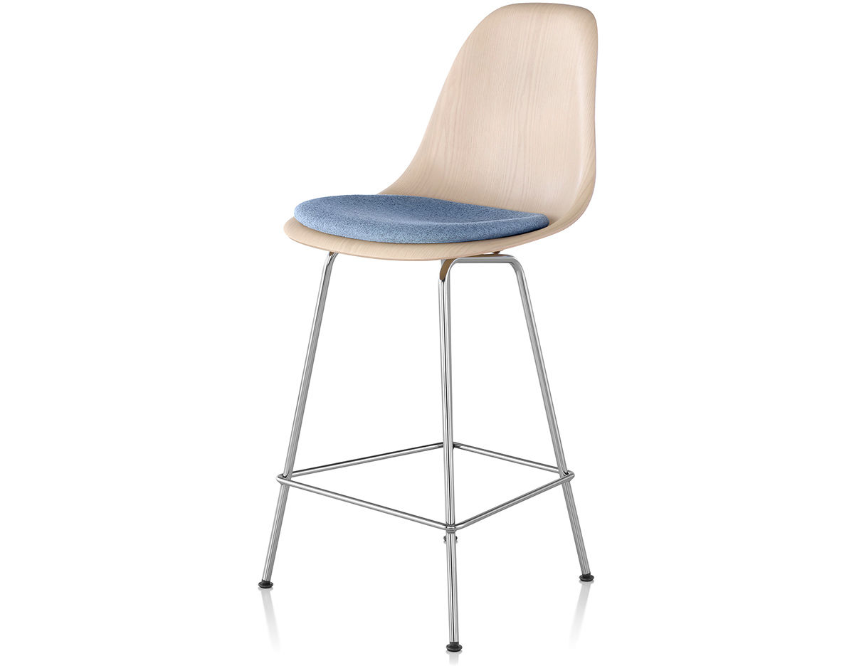 eames® molded wood stool with seat pad