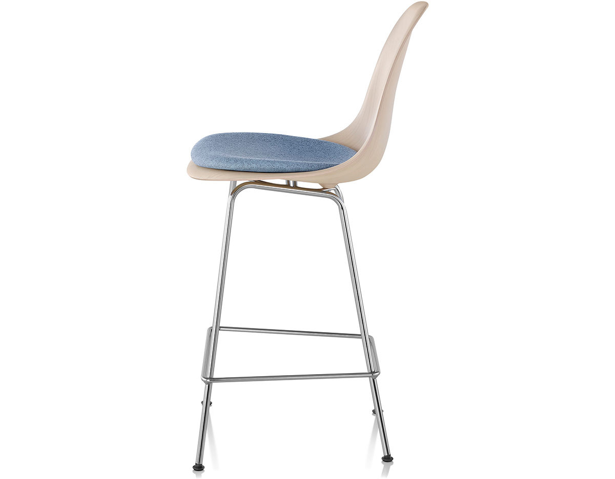 eames® molded wood stool with seat pad
