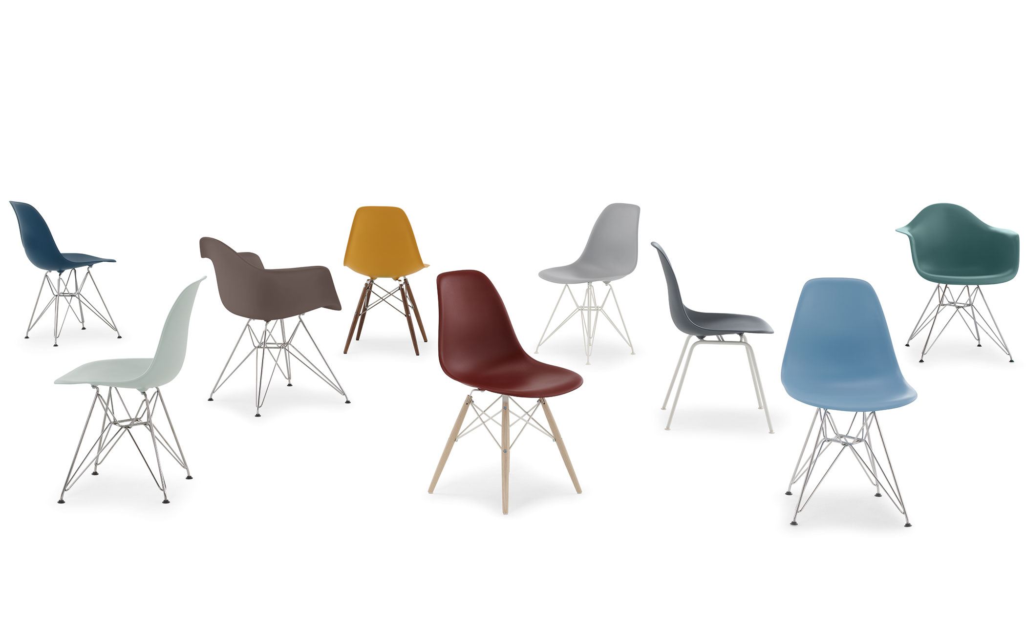 eames&reg; molded plastic armchair with 4 leg base