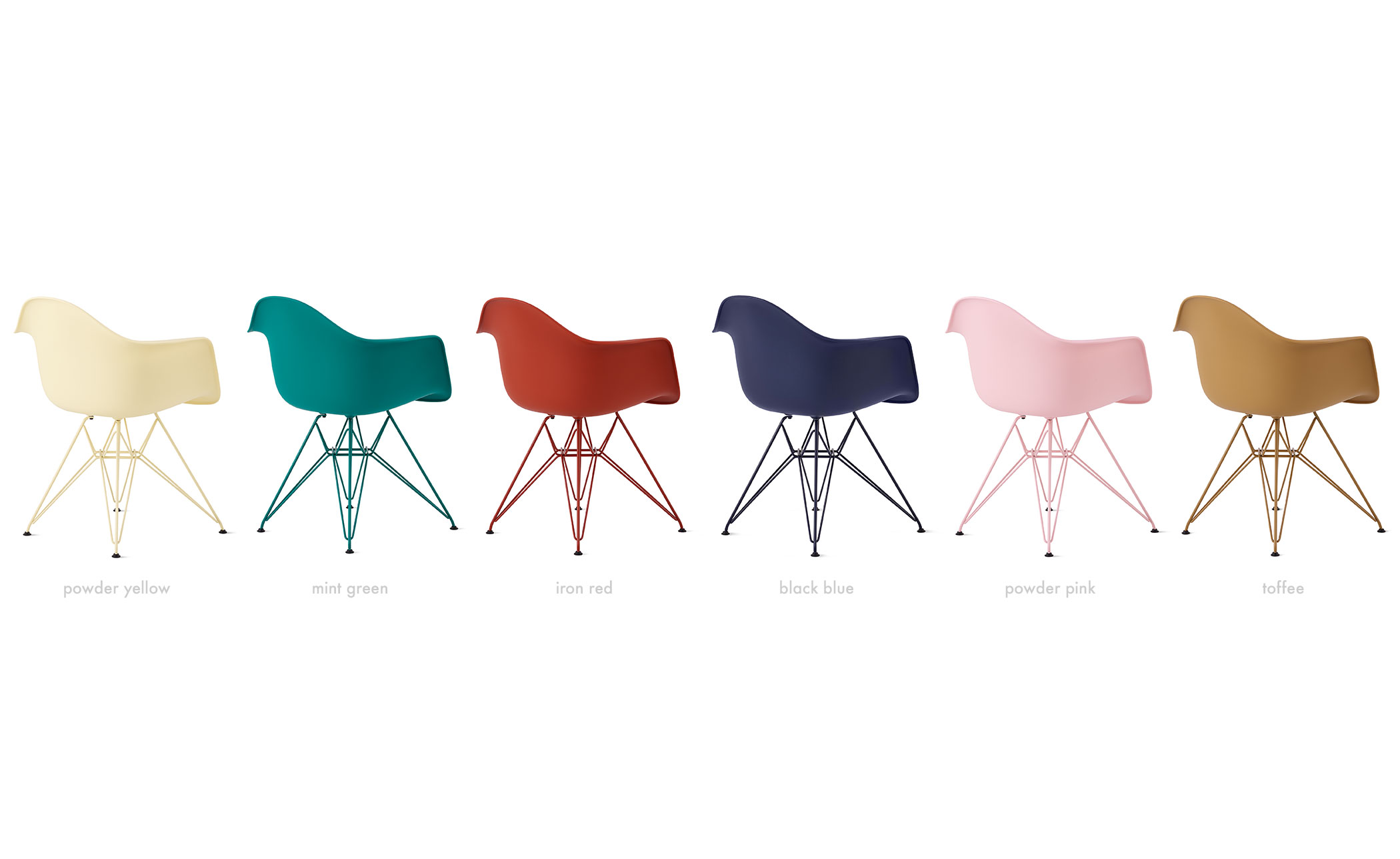 eames molded plastic armchair, herman miller x hay