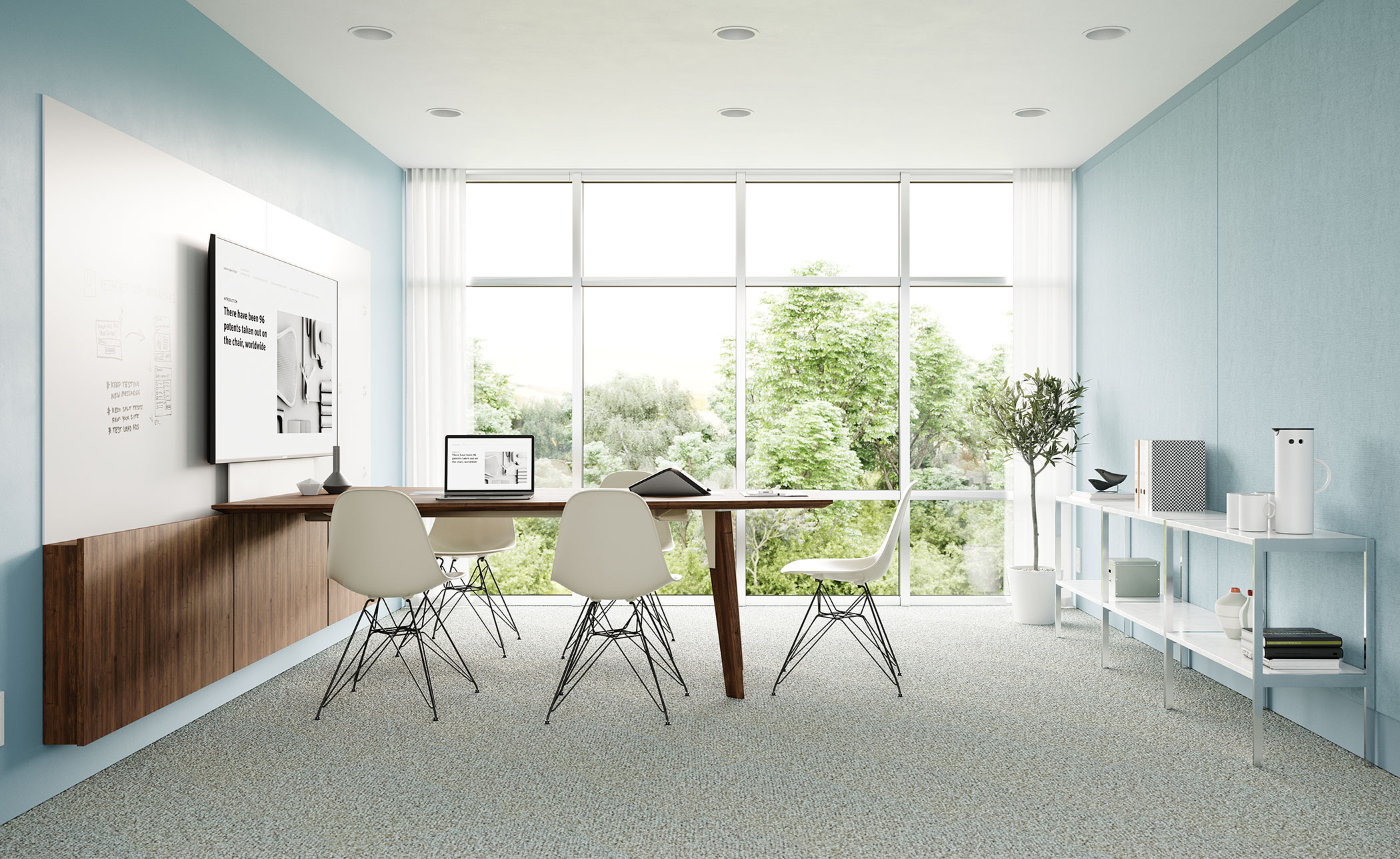 eames® molded plastic side chair with wire base