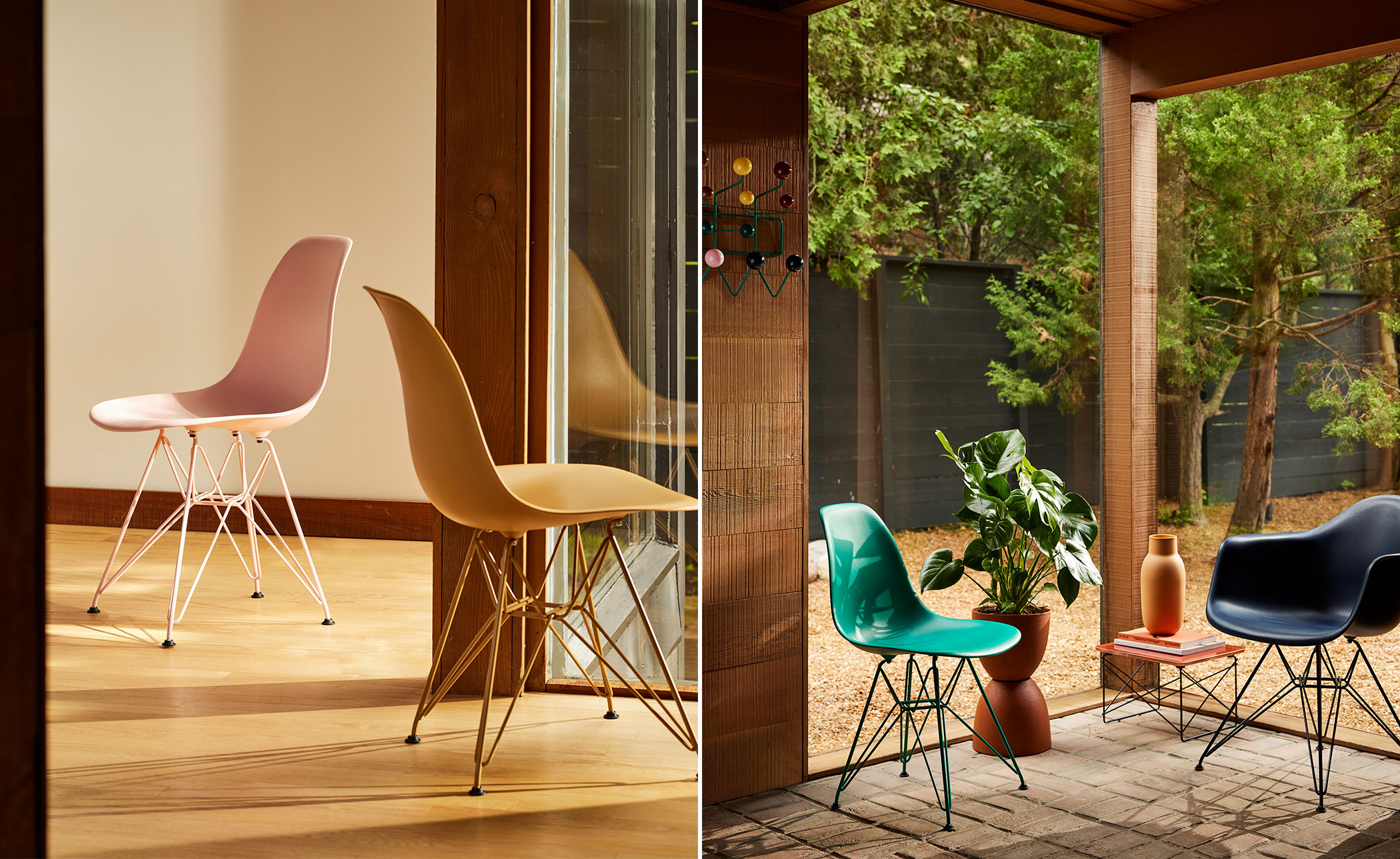 eames molded plastic side chair, herman miller x hay