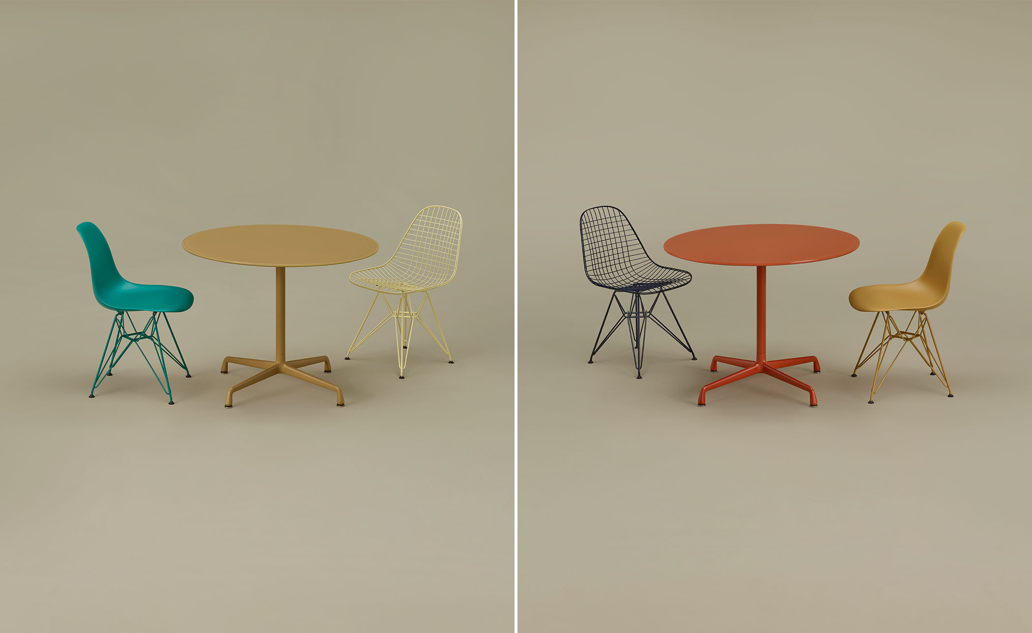 eames molded plastic side chair, herman miller x hay