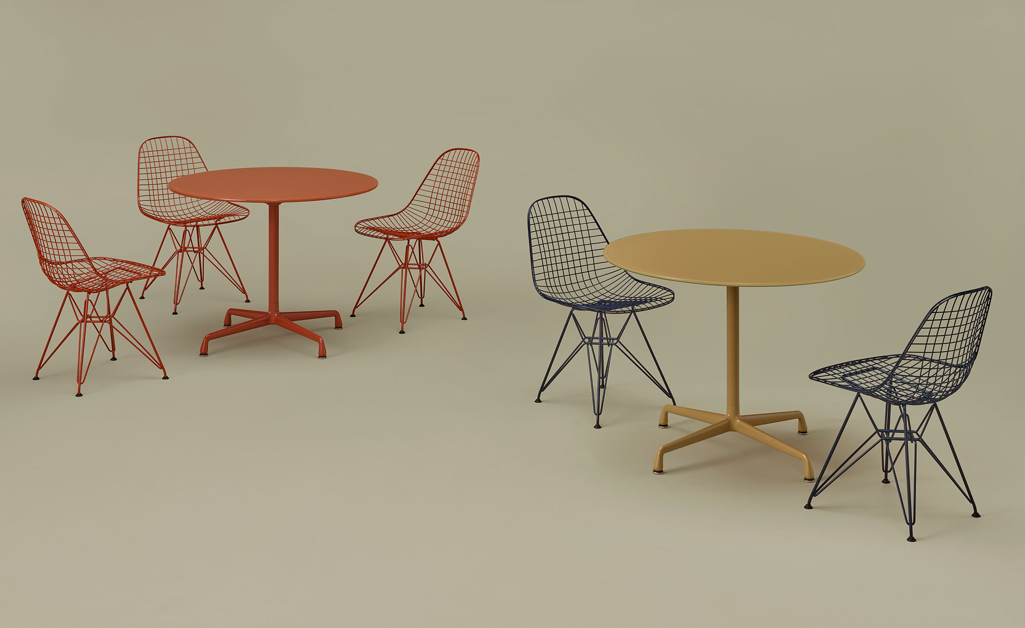 eames round dining table, herman miller x hay